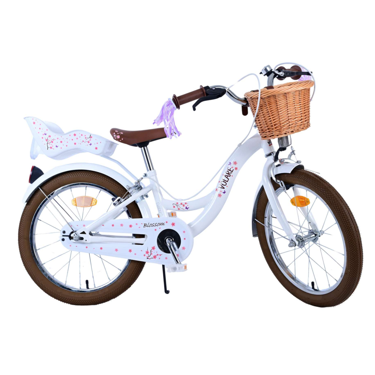 Volare Blossom Fiets - 18 inch - Wit - Twee handremmen