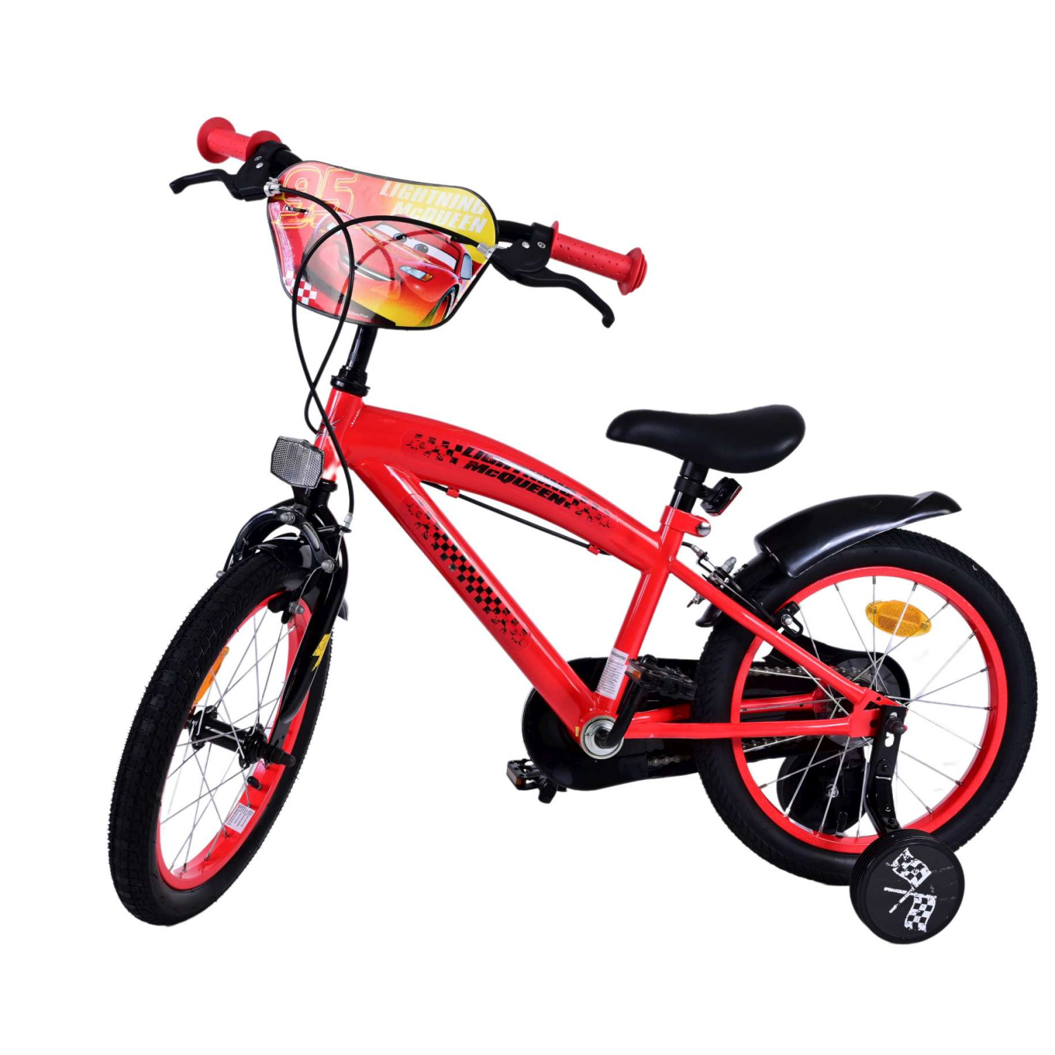 Disney Cars Fiets - 16 inch - Rood - Twee handremmen