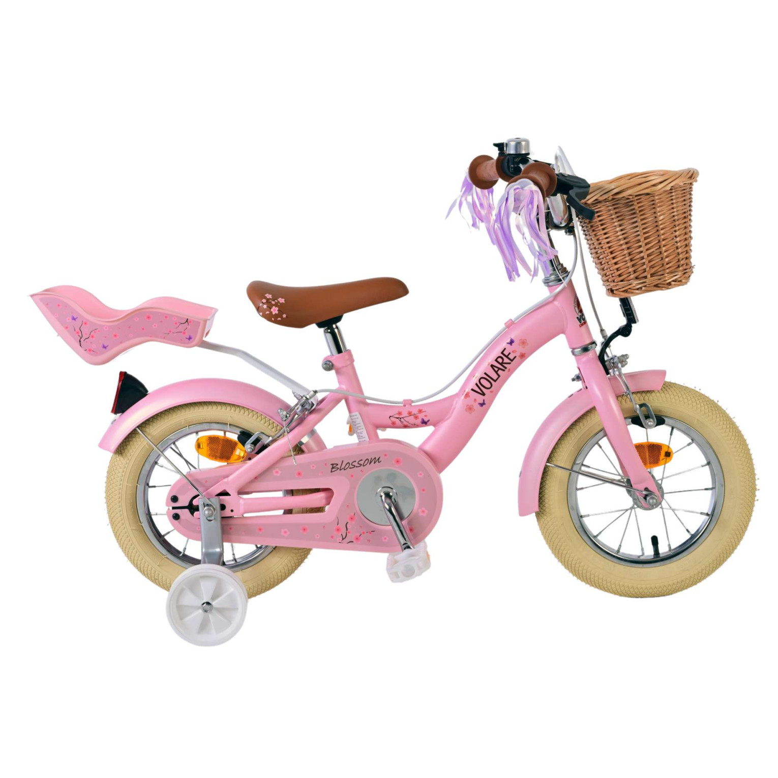 Volare Blossom Fiets - 12 inch - Roze - Twee handremmen