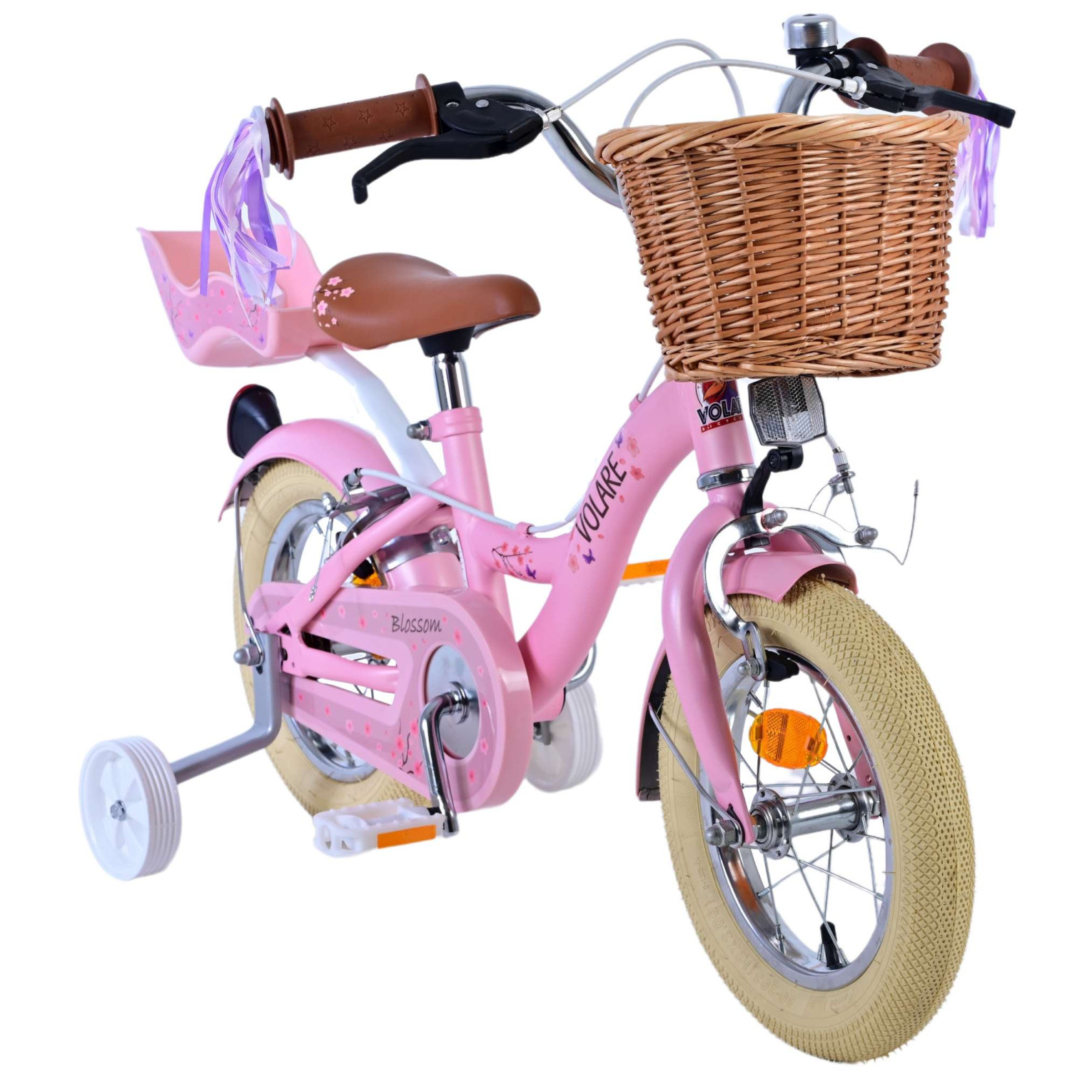 Volare Blossom Fiets - 12 inch - Roze - Twee handremmen