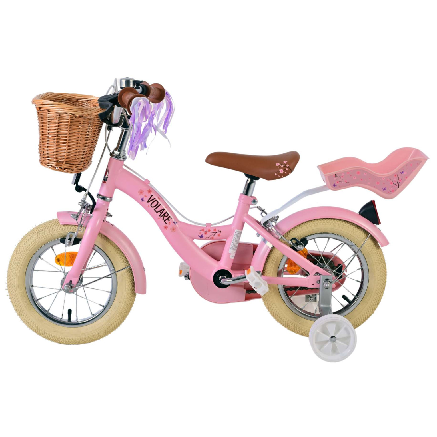 Volare Blossom Fiets - 12 inch - Roze - Twee handremmen