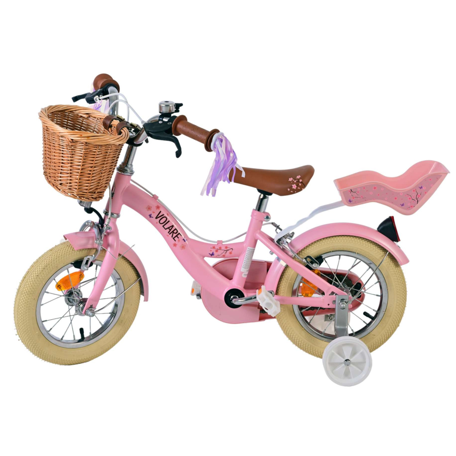 Volare Blossom Fiets - 12 inch - Roze - Twee handremmen