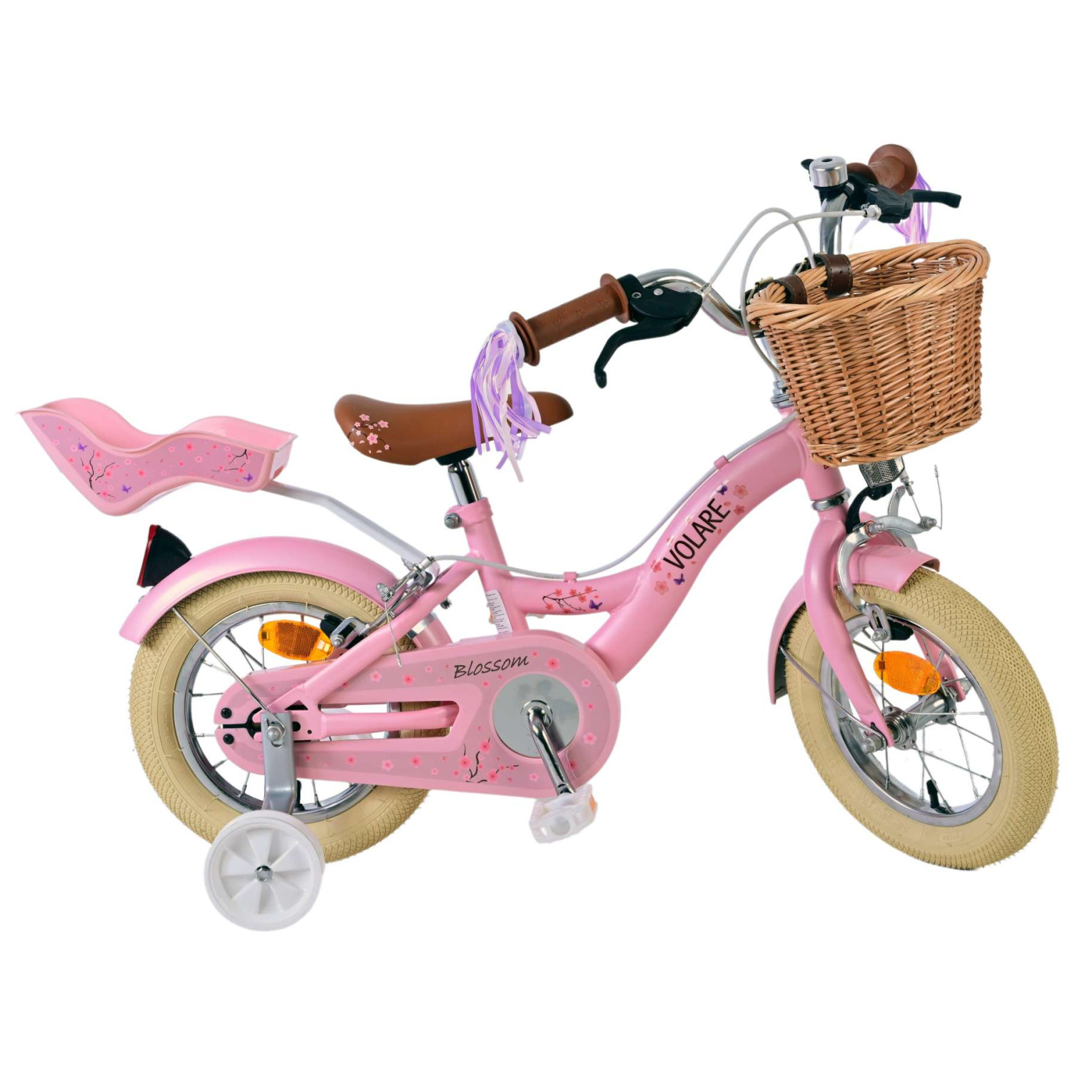 Volare Blossom Fiets - 12 inch - Roze - Twee handremmen