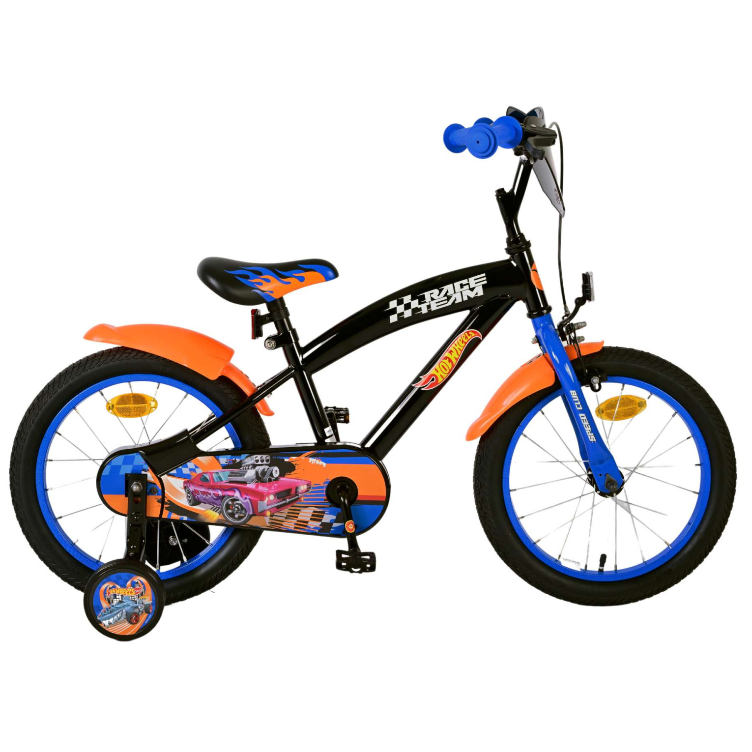 Hot Wheels Fiets - 16 inch - Zwart Oranje Blauw