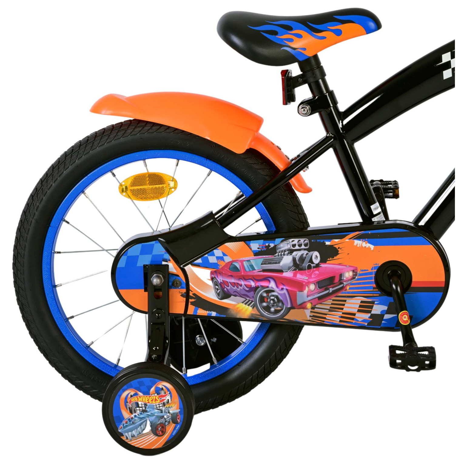 Hot Wheels Fiets - 16 inch - Zwart Oranje Blauw