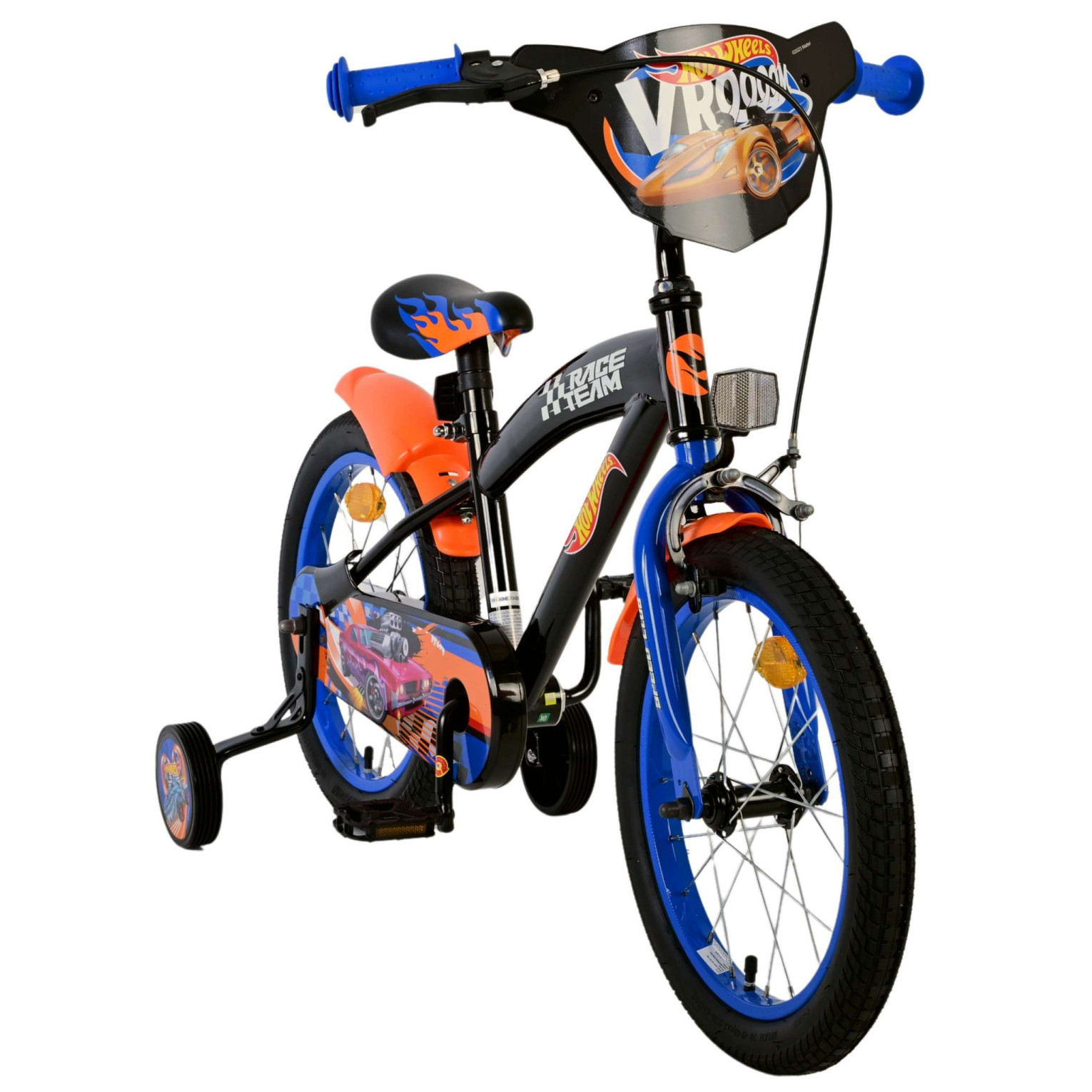 Vélo Hot Wheels - 16 pouces - Noir Orange Bleu