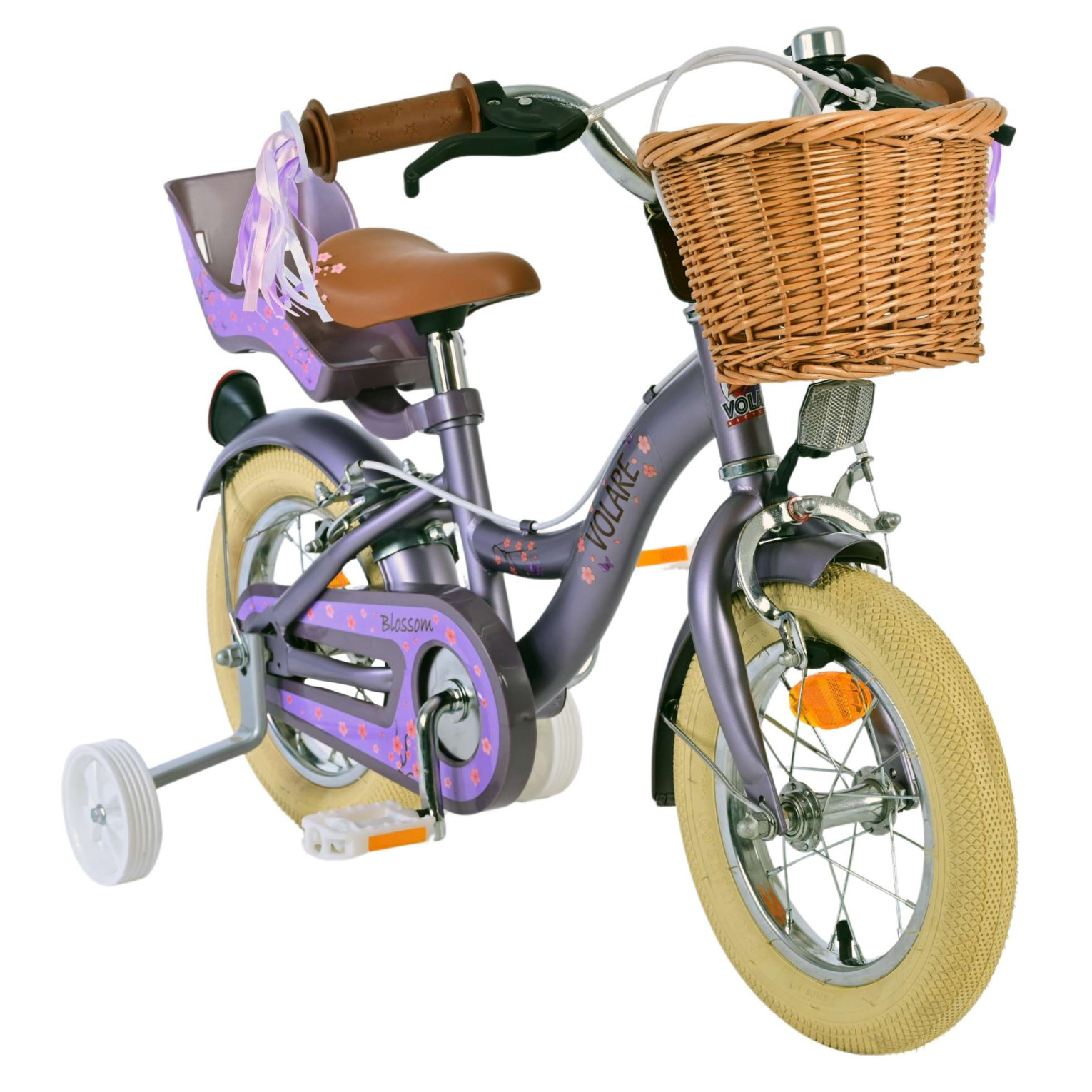 Volare Blossom Fiets - 12 inch - Paars - Twee handremmen