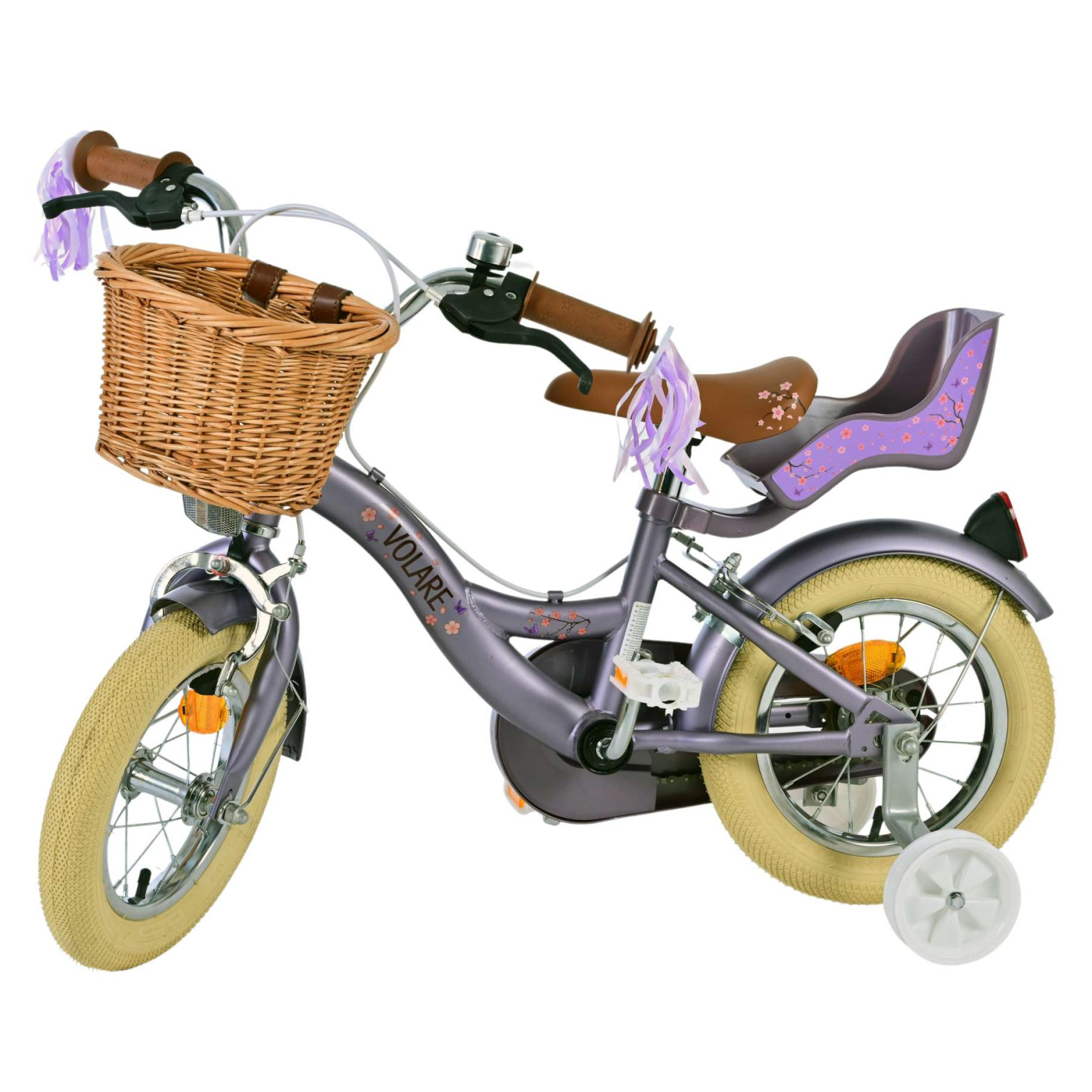 Volare Blossom Fiets - 12 inch - Paars - Twee handremmen