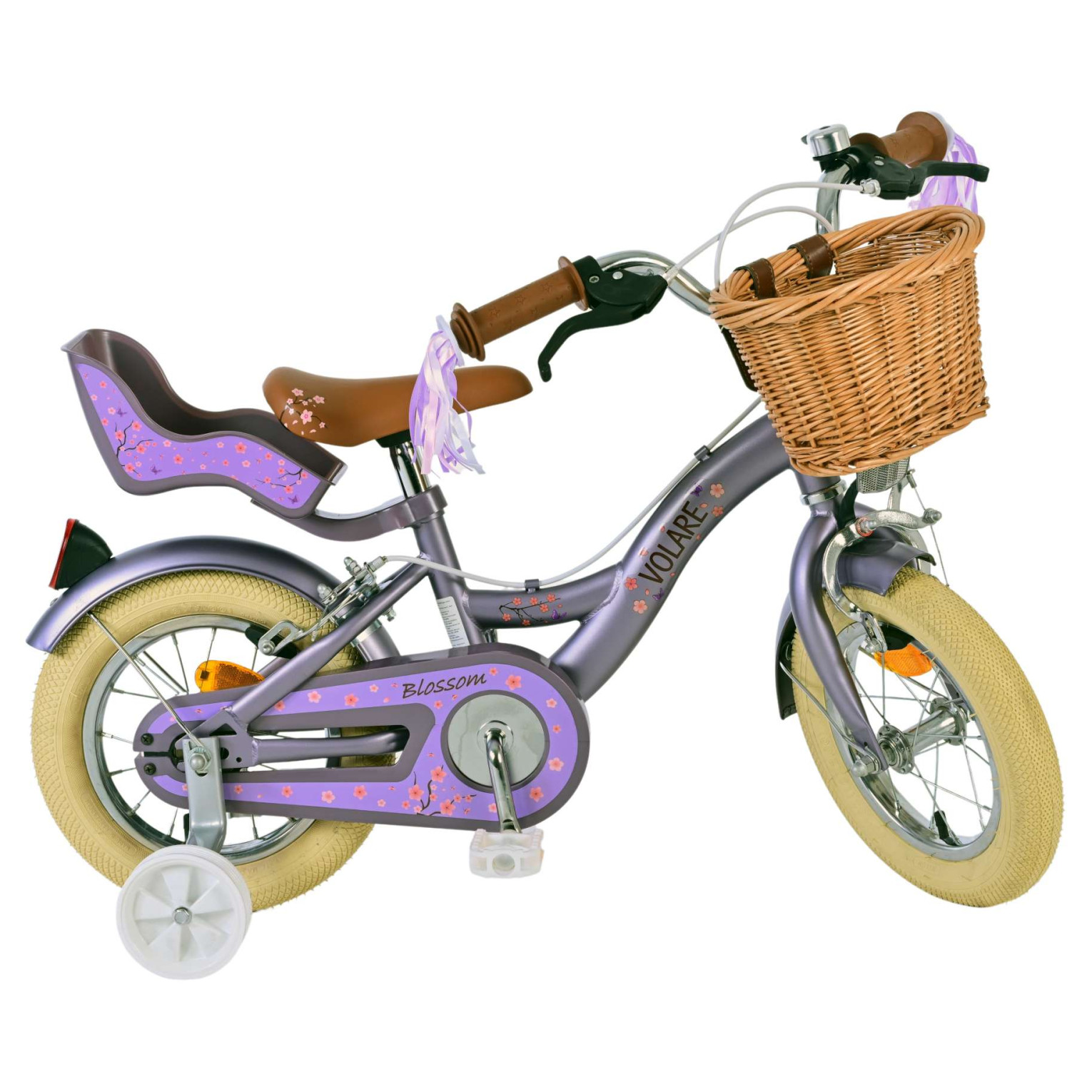 Volare Blossom Fiets - 12 inch - Paars - Twee handremmen