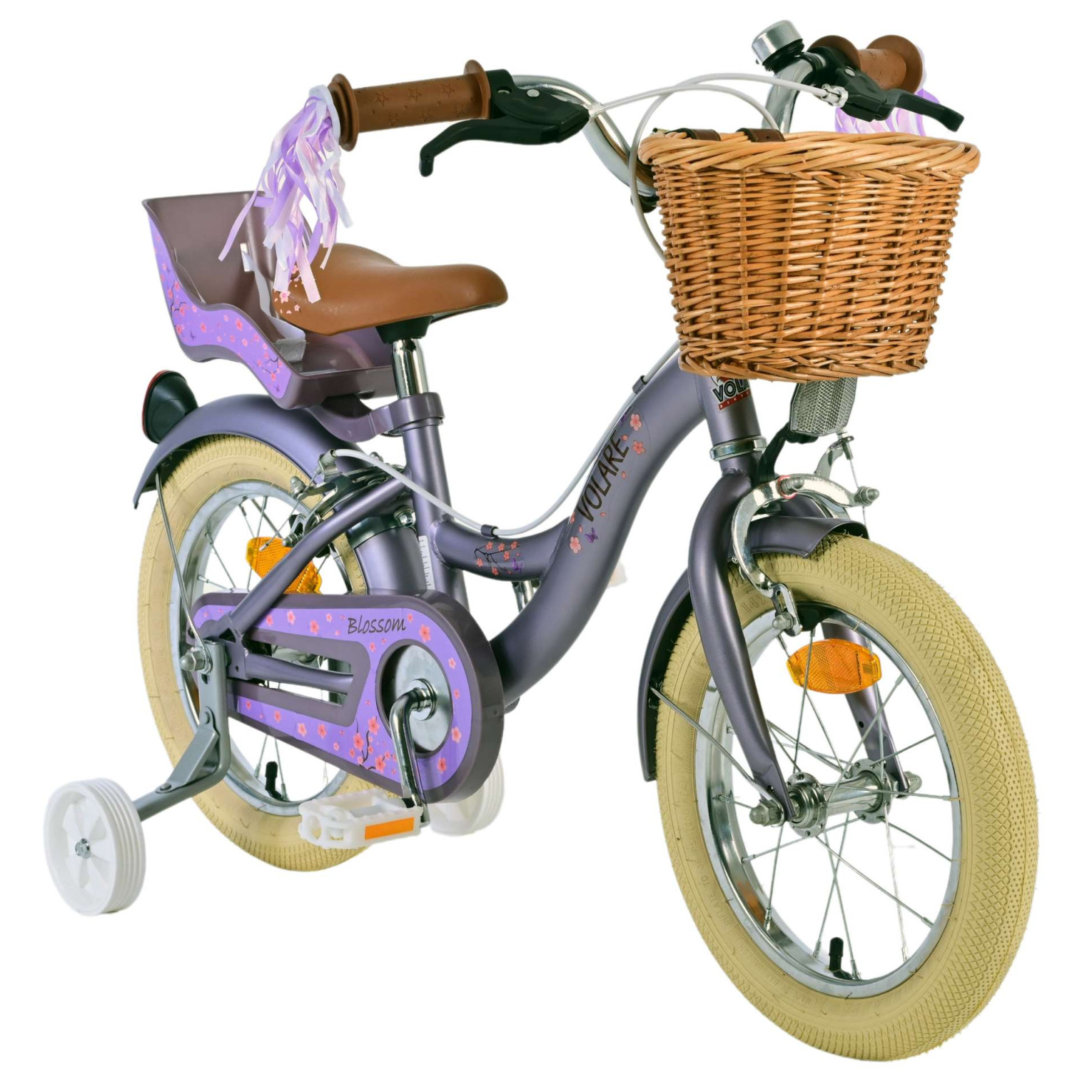 Volare Blossom Fiets - 14 inch - Paars - Twee Handremmen