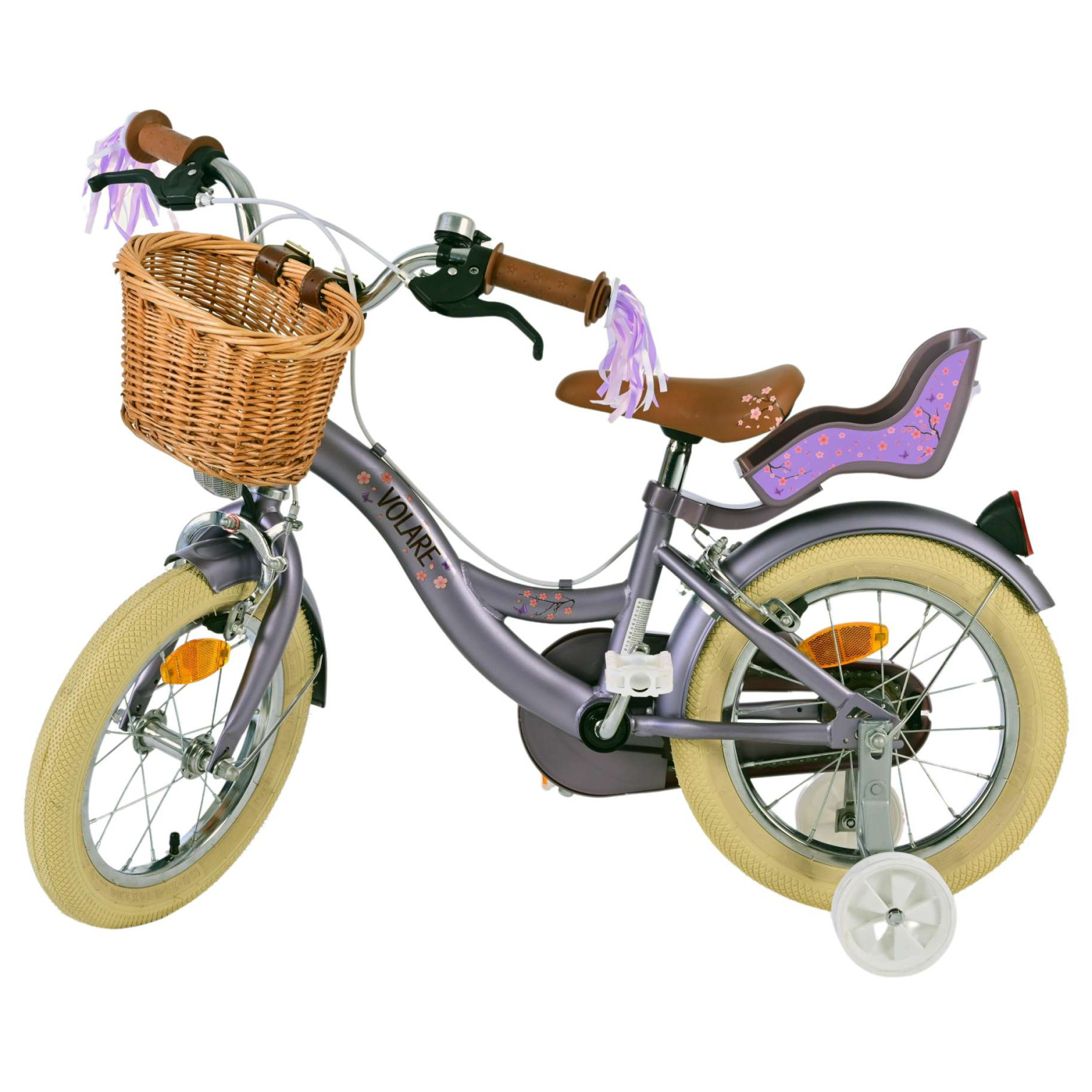 Volare Blossom Fiets - 14 inch - Paars - Twee Handremmen