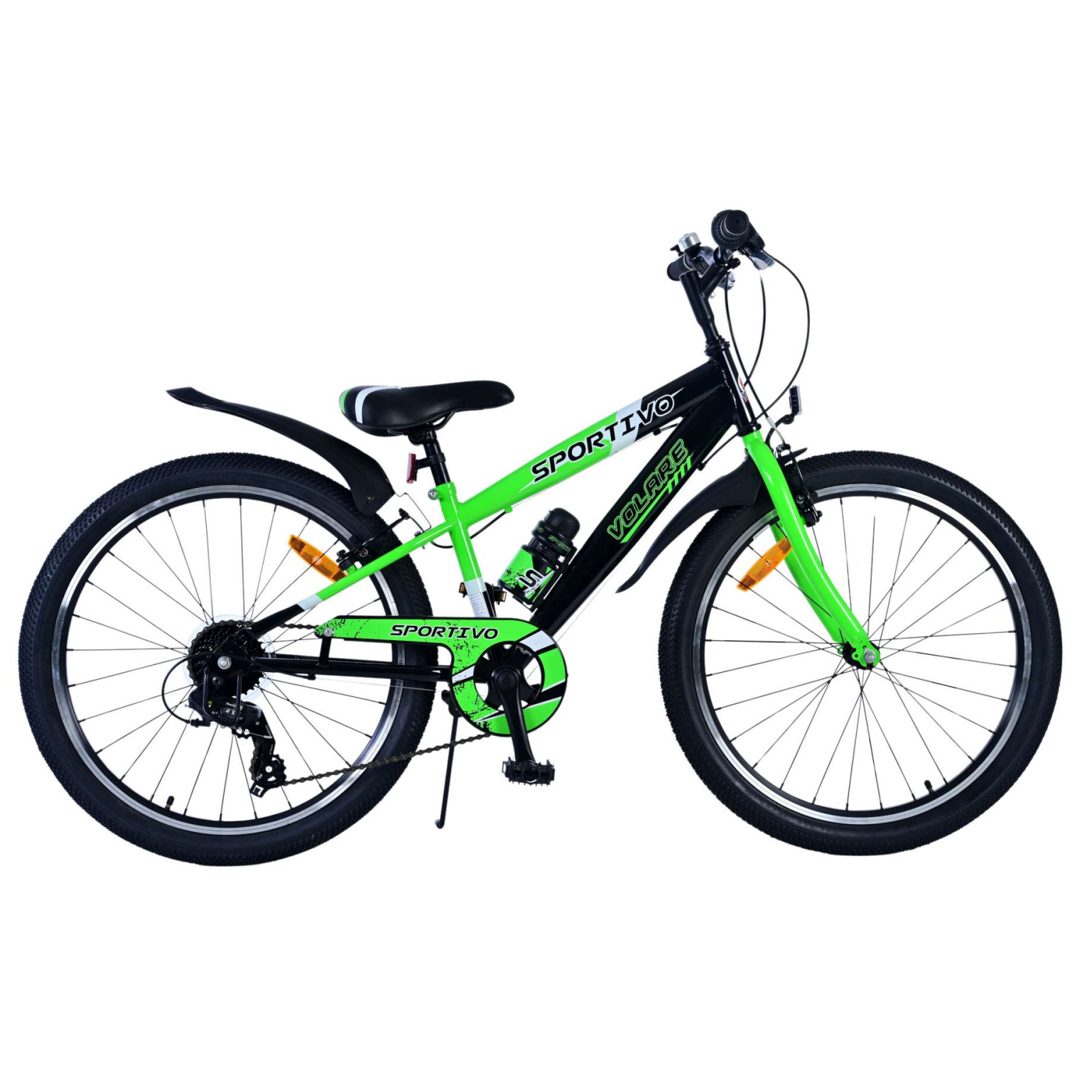 Volare Sportivo Fiets - 24 inch - 7 Speed - Zwart Groen