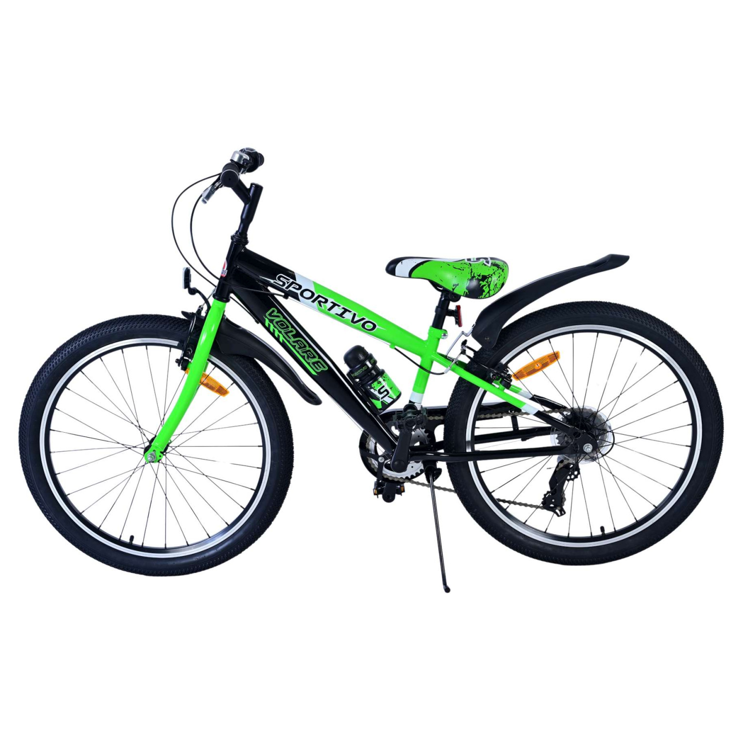 Vélo Volare Sportivo - 24 pouces - 7 vitesses - Noir Vert