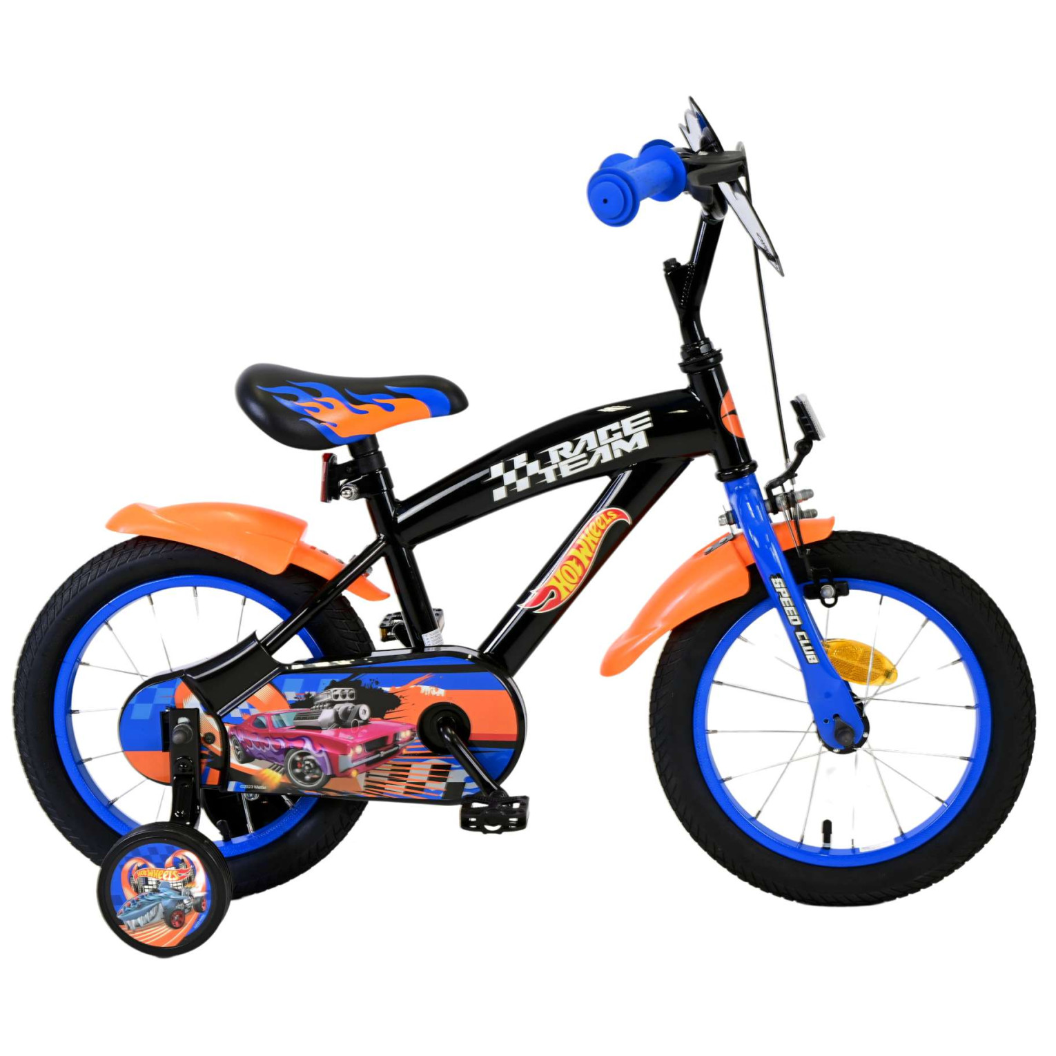 Hot Wheels Fiets - 14 inch - Zwart Oranje Blauw