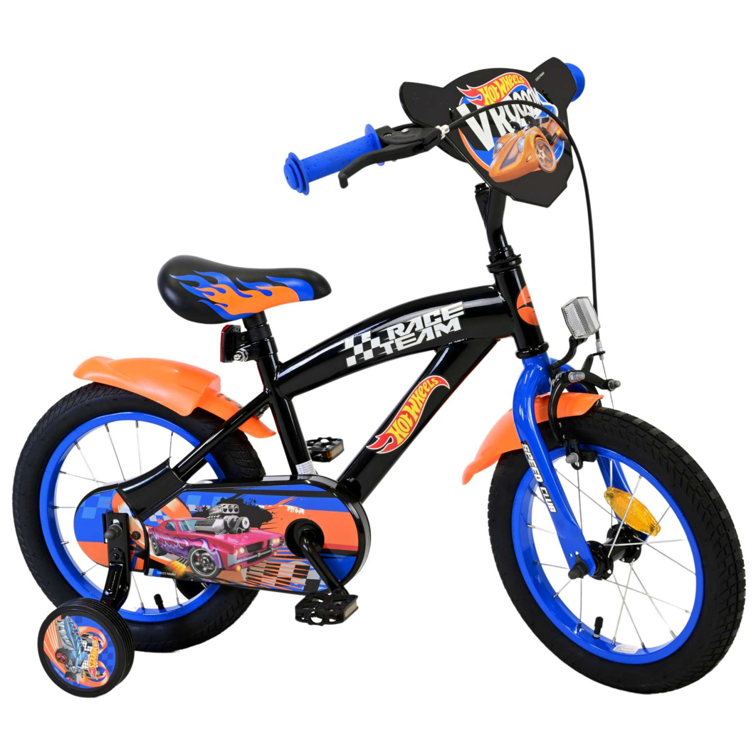 Hot Wheels Fiets - 14 inch - Zwart Oranje Blauw