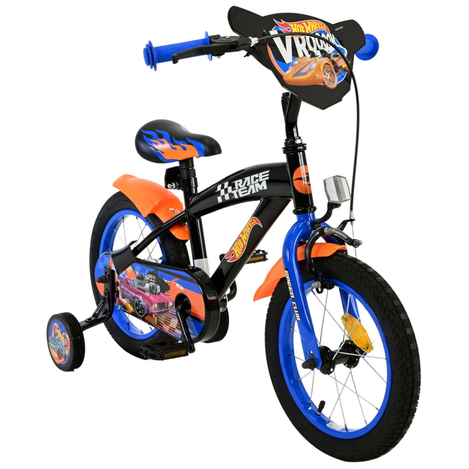 Hot Wheels Fiets - 14 inch - Zwart Oranje Blauw