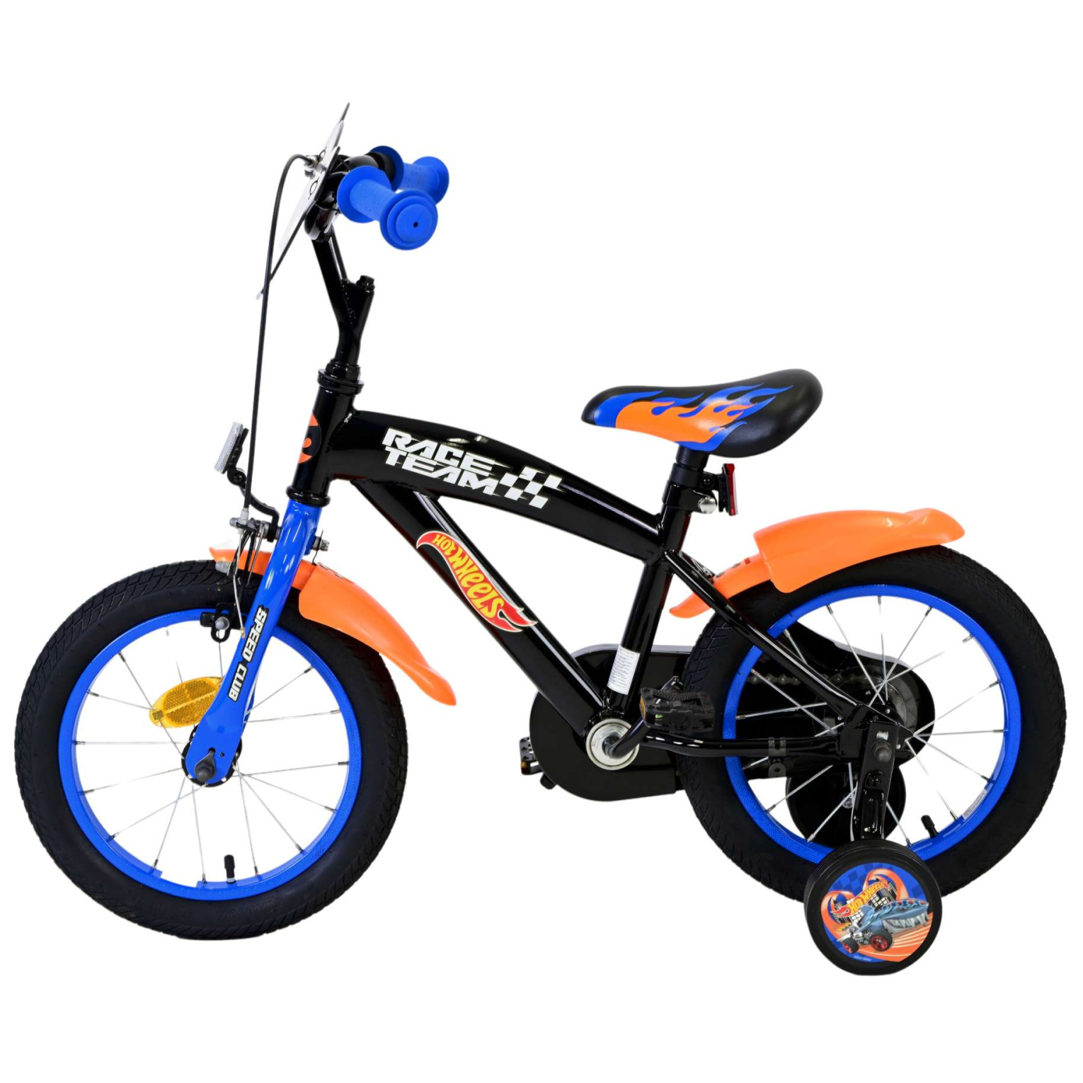 Hot Wheels Fiets - 14 inch - Zwart Oranje Blauw