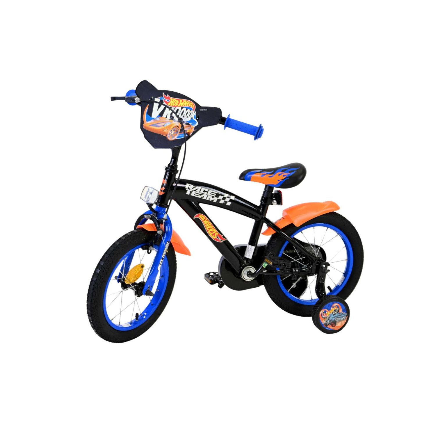 Hot Wheels Fiets - 14 inch - Zwart Oranje Blauw