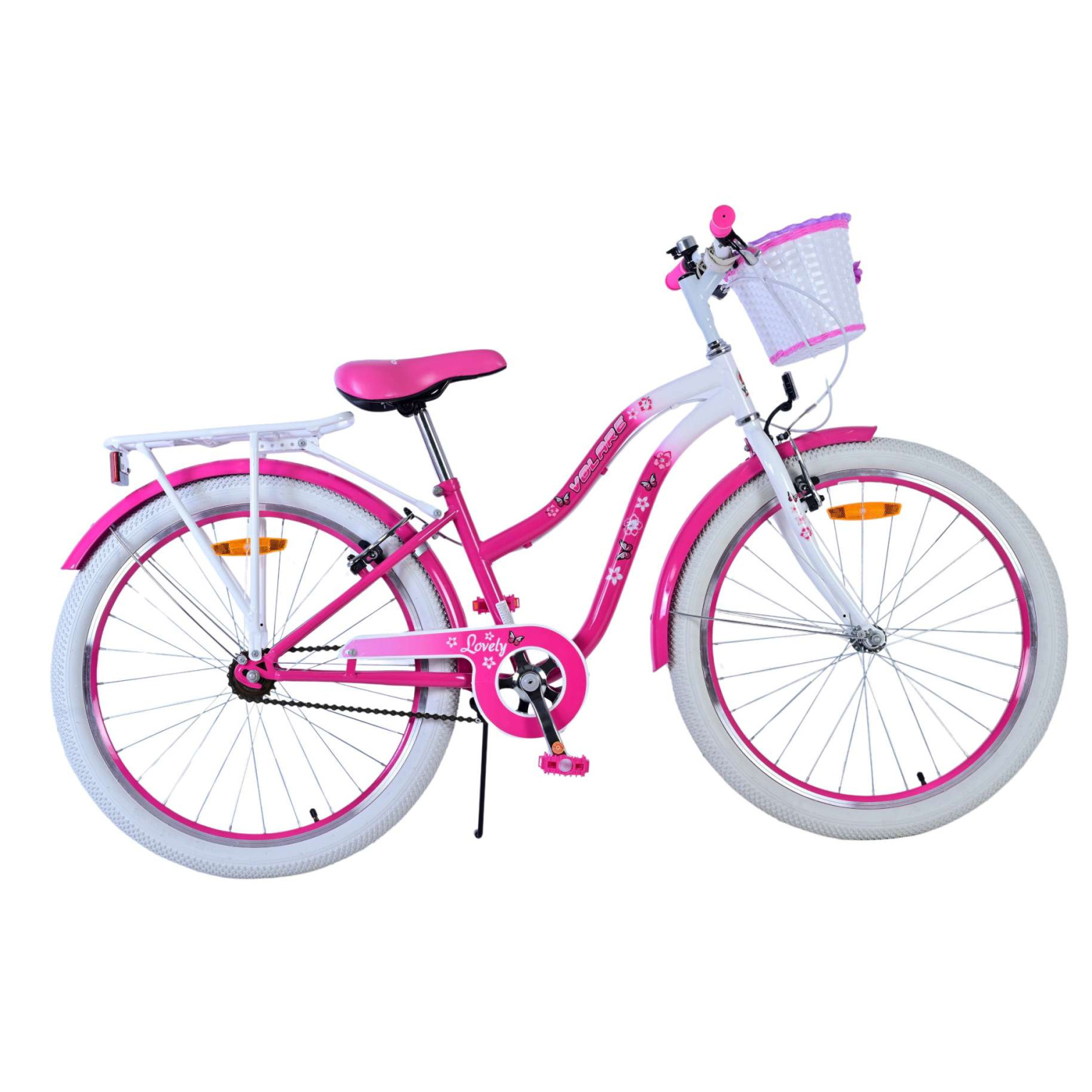 Volare Lovely Fiets - 24 inch - Roze - Twee handremmen