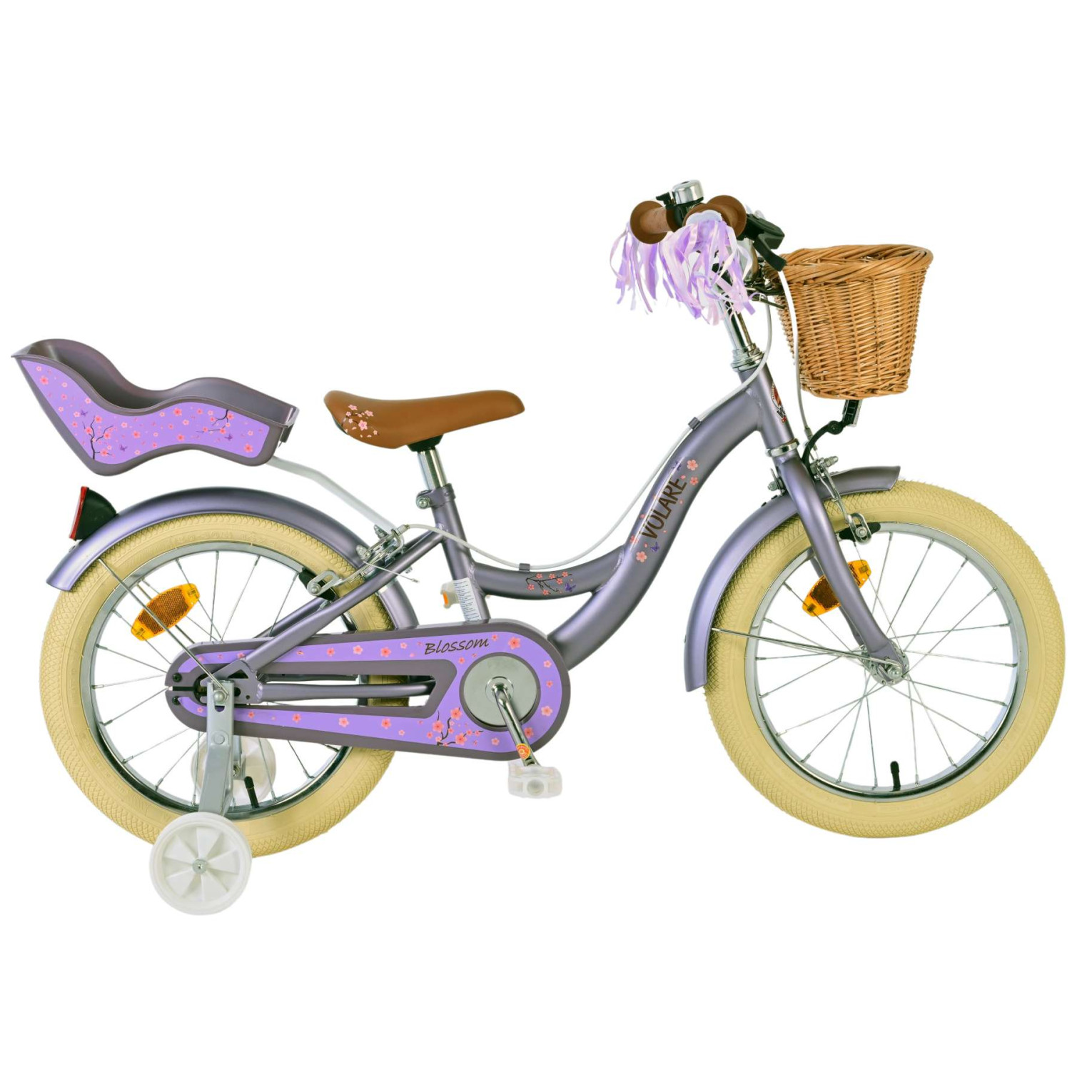 Volare Blossom Fiets - 16 inch - Paars - Twee Handremmen