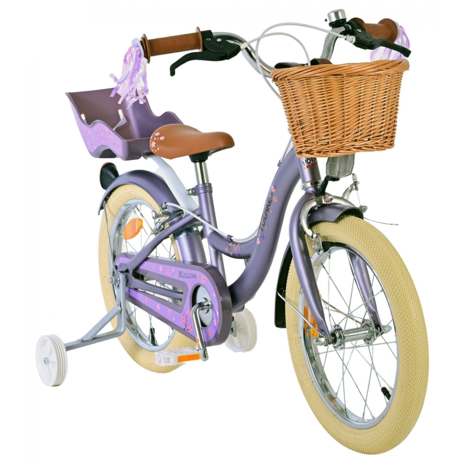 Volare Blossom Fiets - 16 inch - Paars - Twee Handremmen