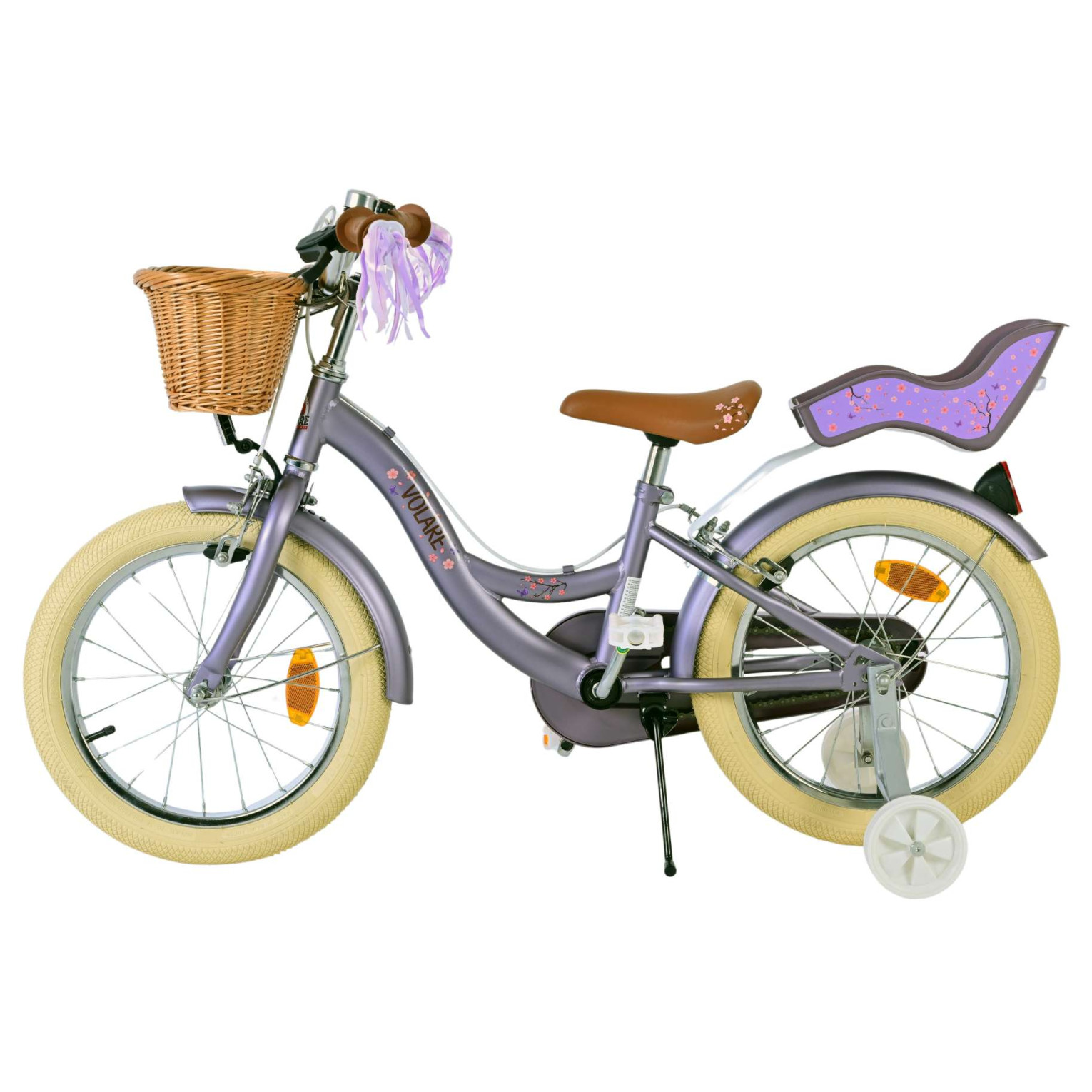 Volare Blossom Fiets - 16 inch - Paars - Twee Handremmen