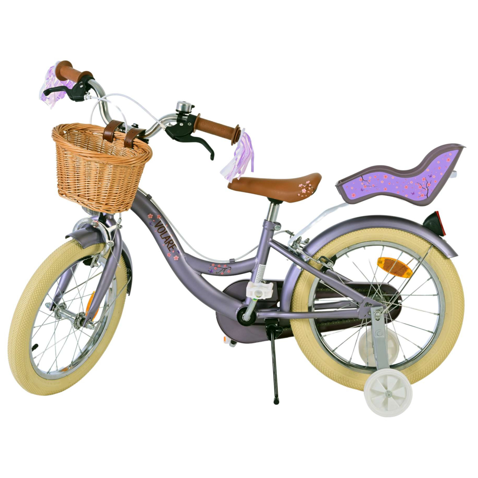 Volare Blossom Fiets - 16 inch - Paars - Twee Handremmen