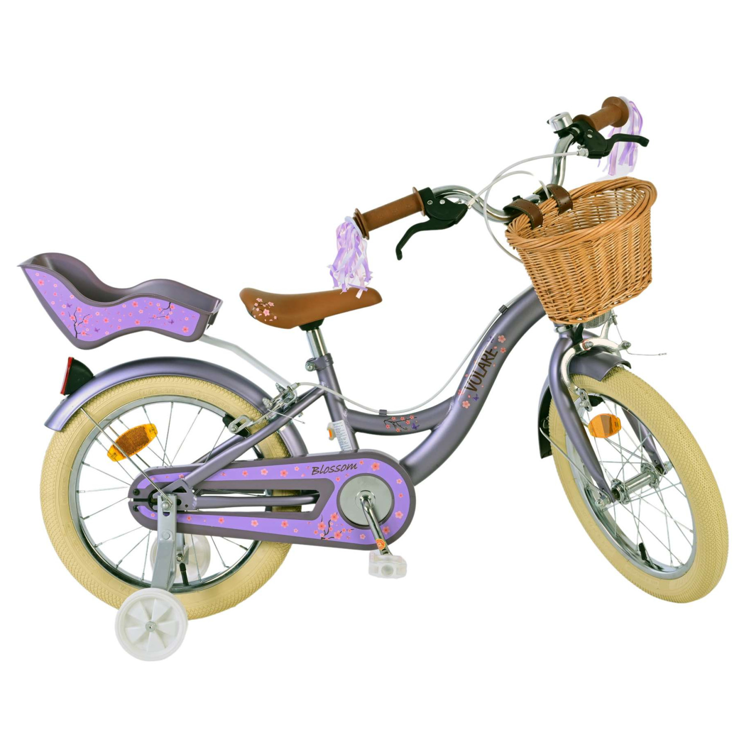 Volare Blossom Fiets - 16 inch - Paars - Twee Handremmen