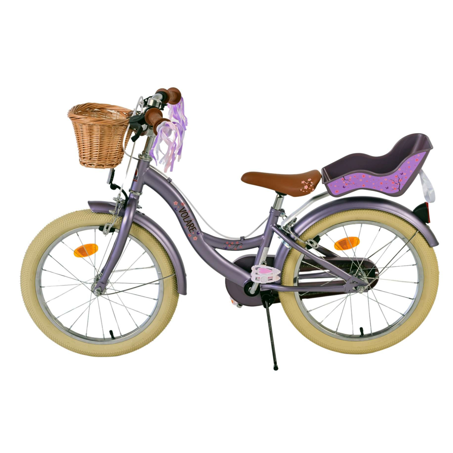 Volare Blossom Fiets - 18 inch - Paars - Twee Handremmen