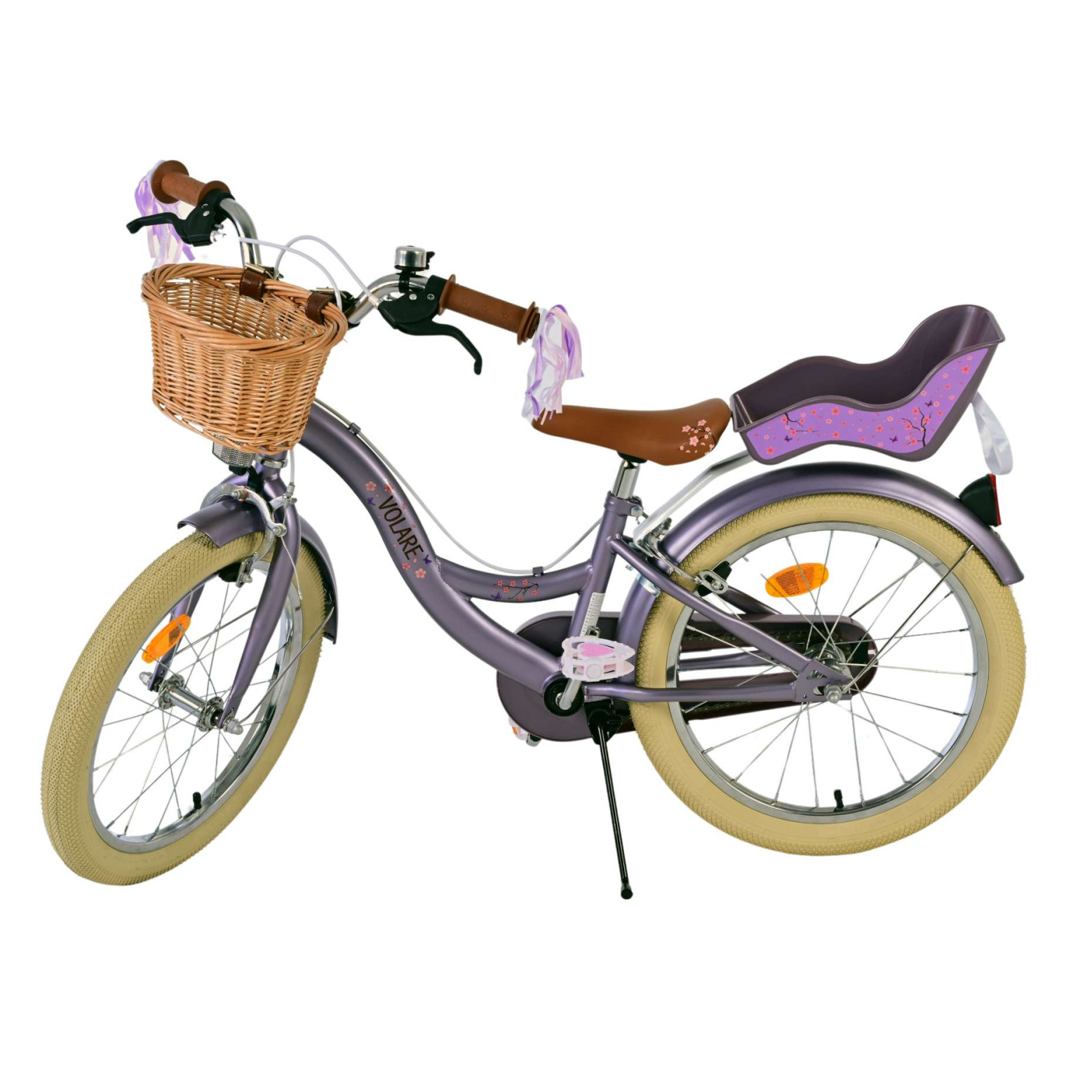 Volare Blossom Fiets - 18 inch - Paars - Twee Handremmen