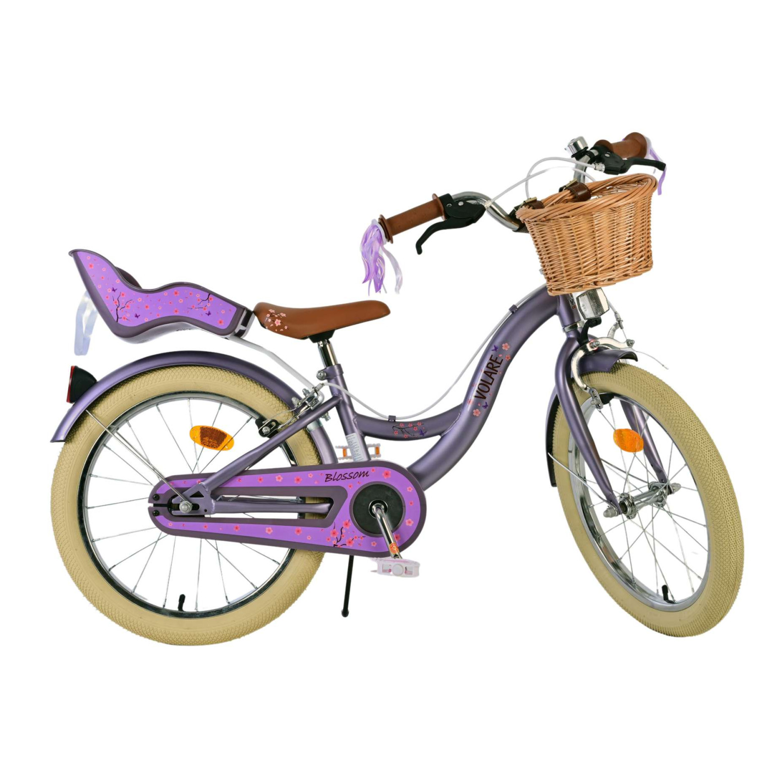 Volare Blossom Fiets - 18 inch - Paars - Twee Handremmen