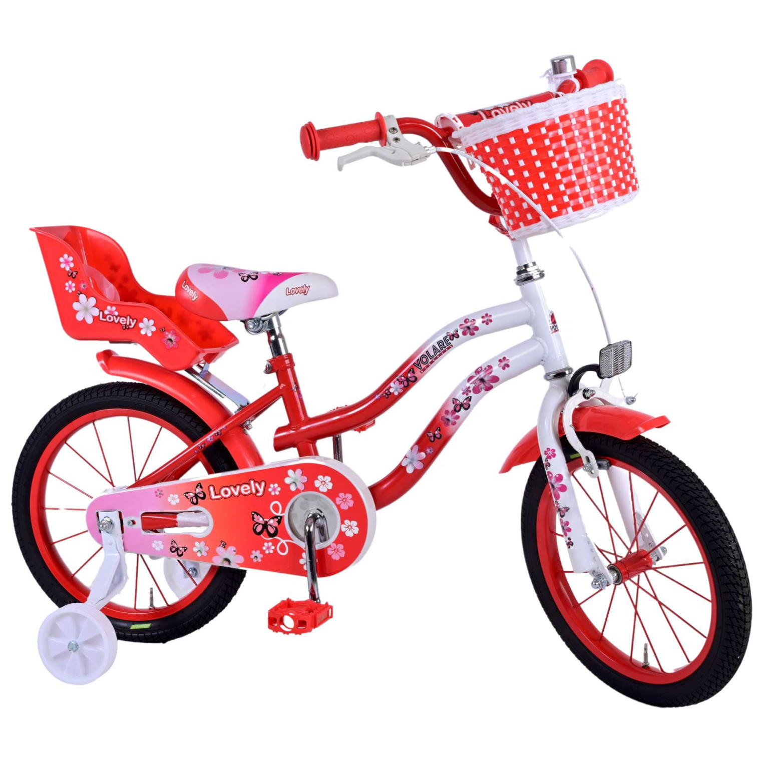 Volare Lovely Fiets - 16 inch - Rood Wit