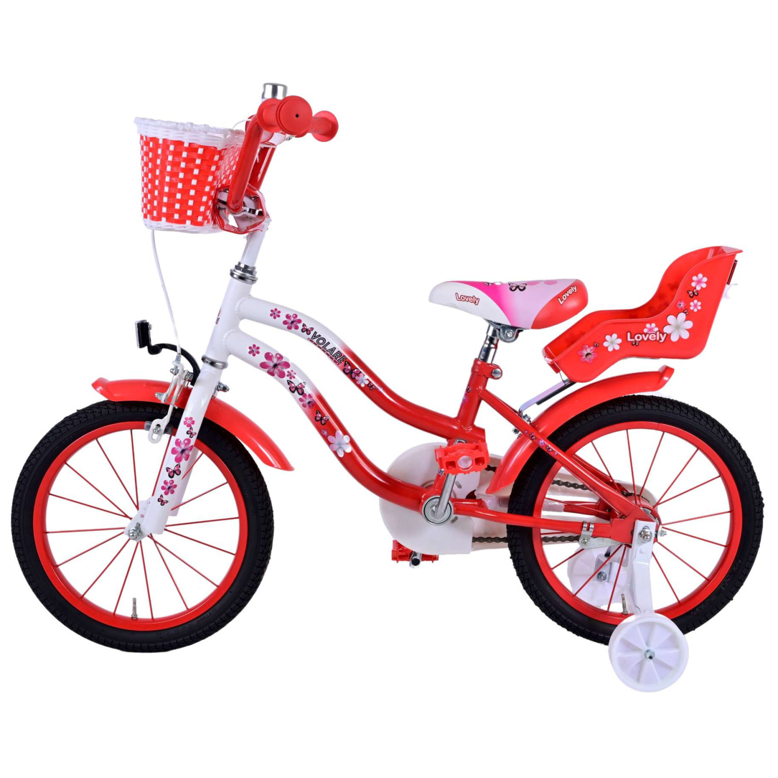 Volare Lovely Fiets - 16 inch - Rood Wit