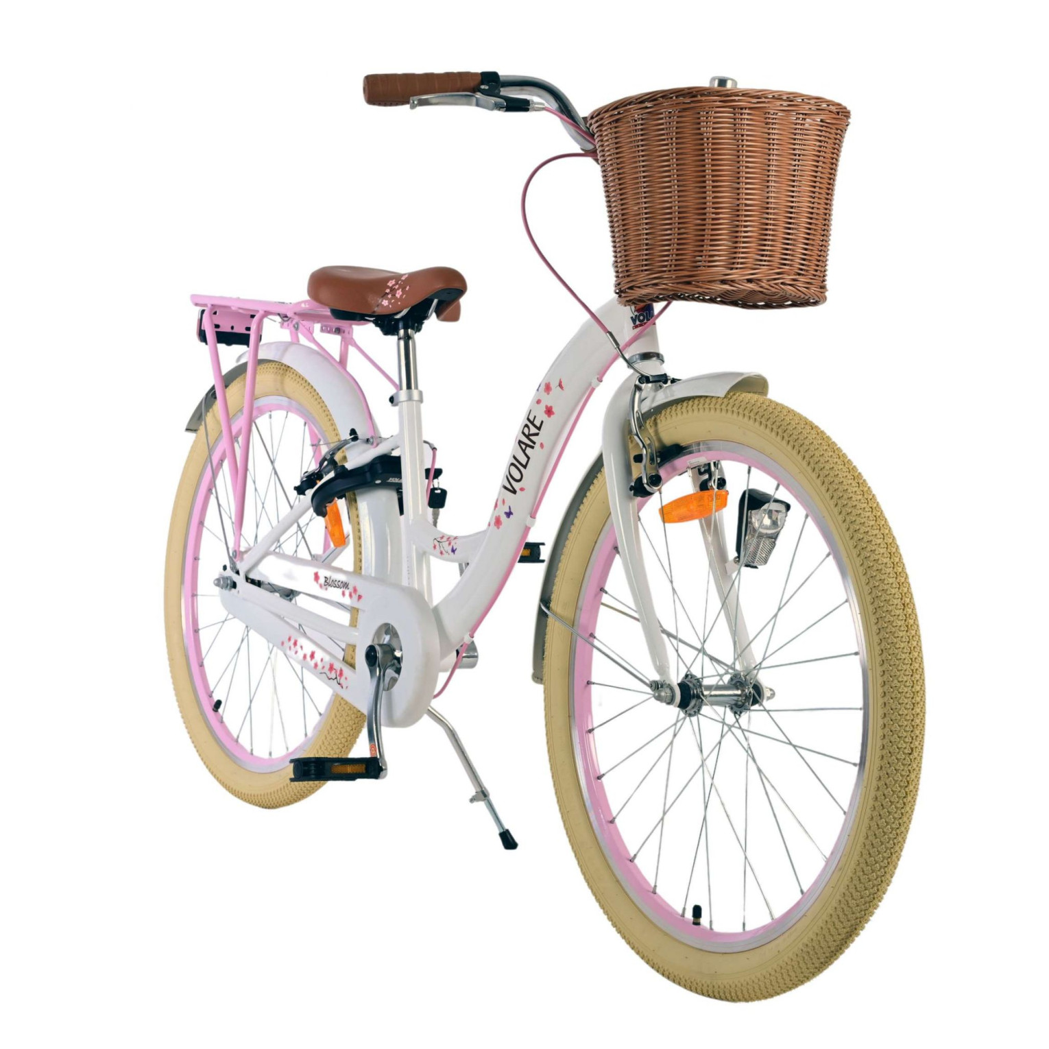 Volare Blossom Fiets - 24 inch - Wit - Twee handremmen