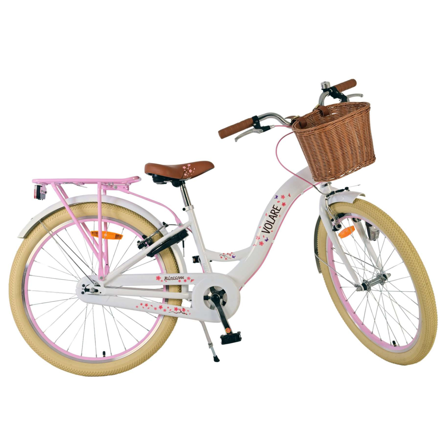 Volare Blossom Fiets - 24 inch - Wit - Twee handremmen