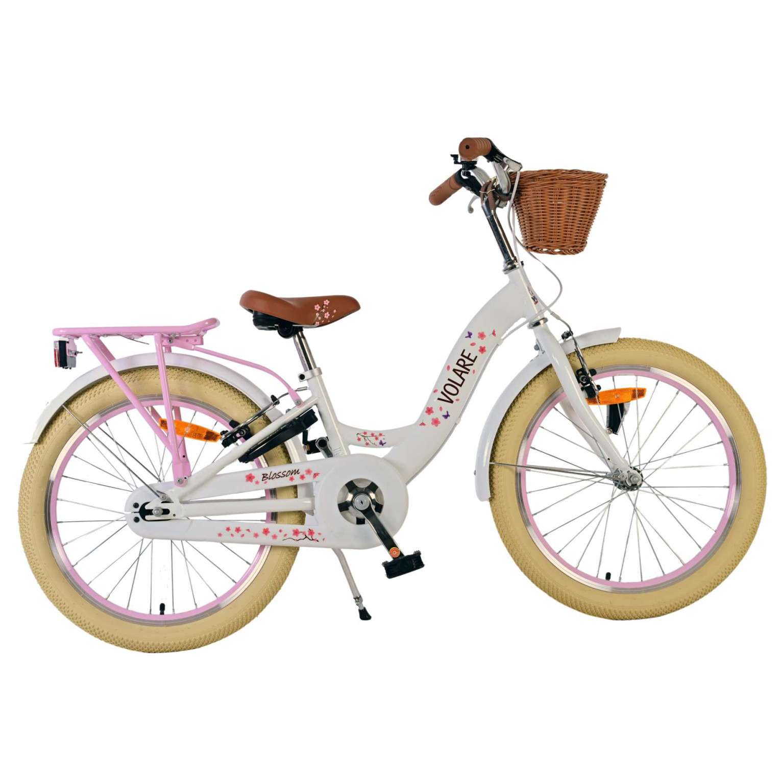 Volare Blossom Fiets - 20 inch - Wit - Twee handremmen