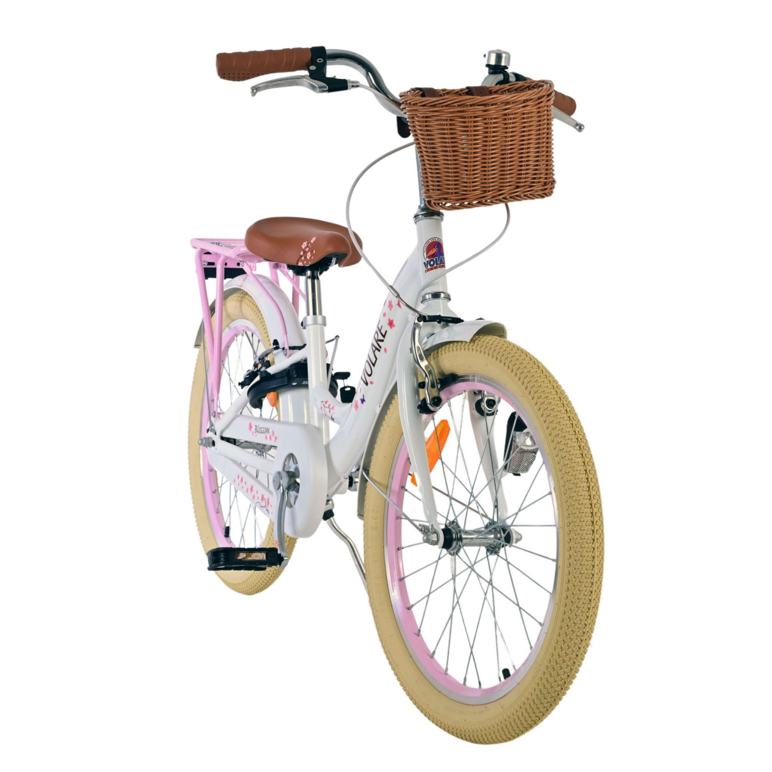 Volare Blossom Fiets - 20 inch - Wit - Twee handremmen