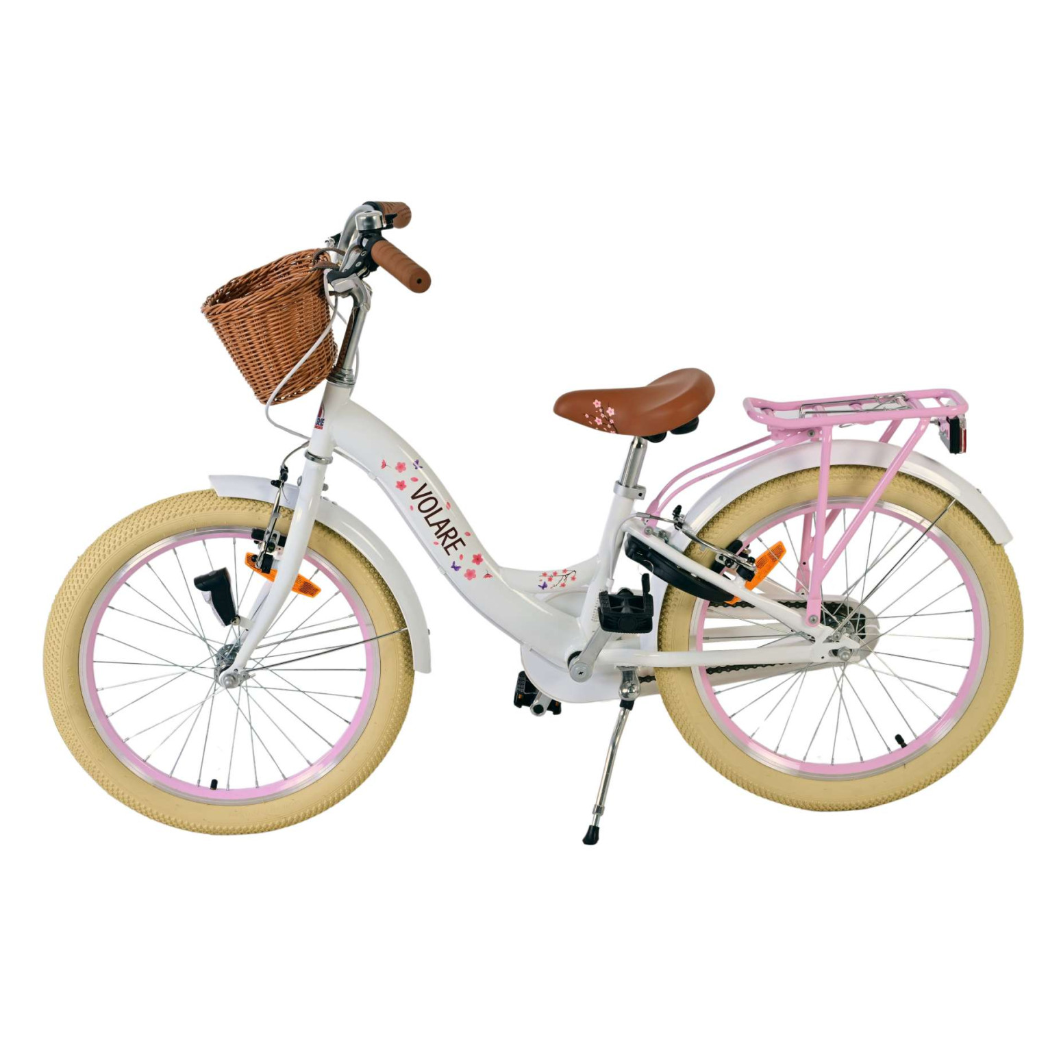 Volare Blossom Fiets - 20 inch - Wit - Twee handremmen