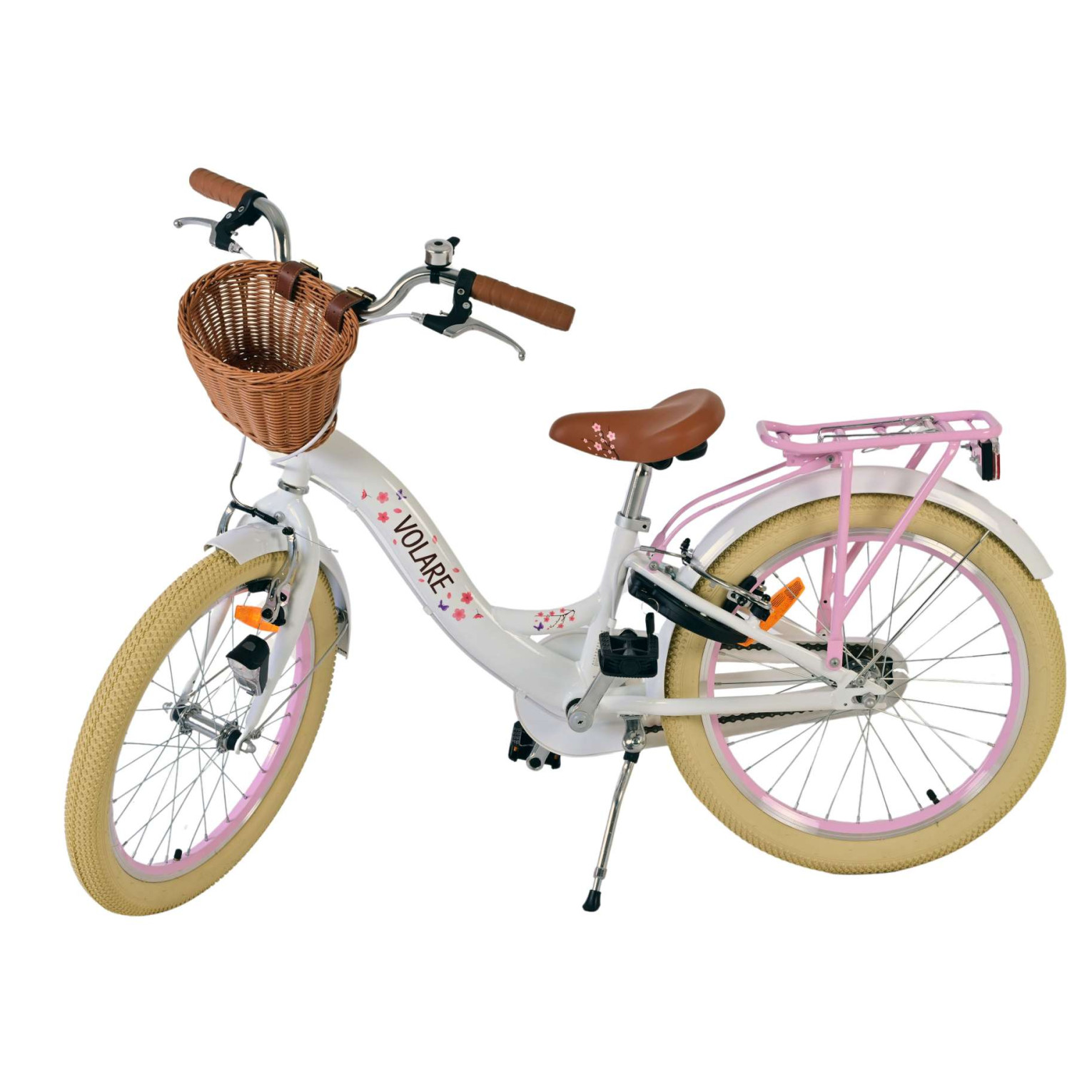 Volare Blossom Fiets - 20 inch - Wit - Twee handremmen