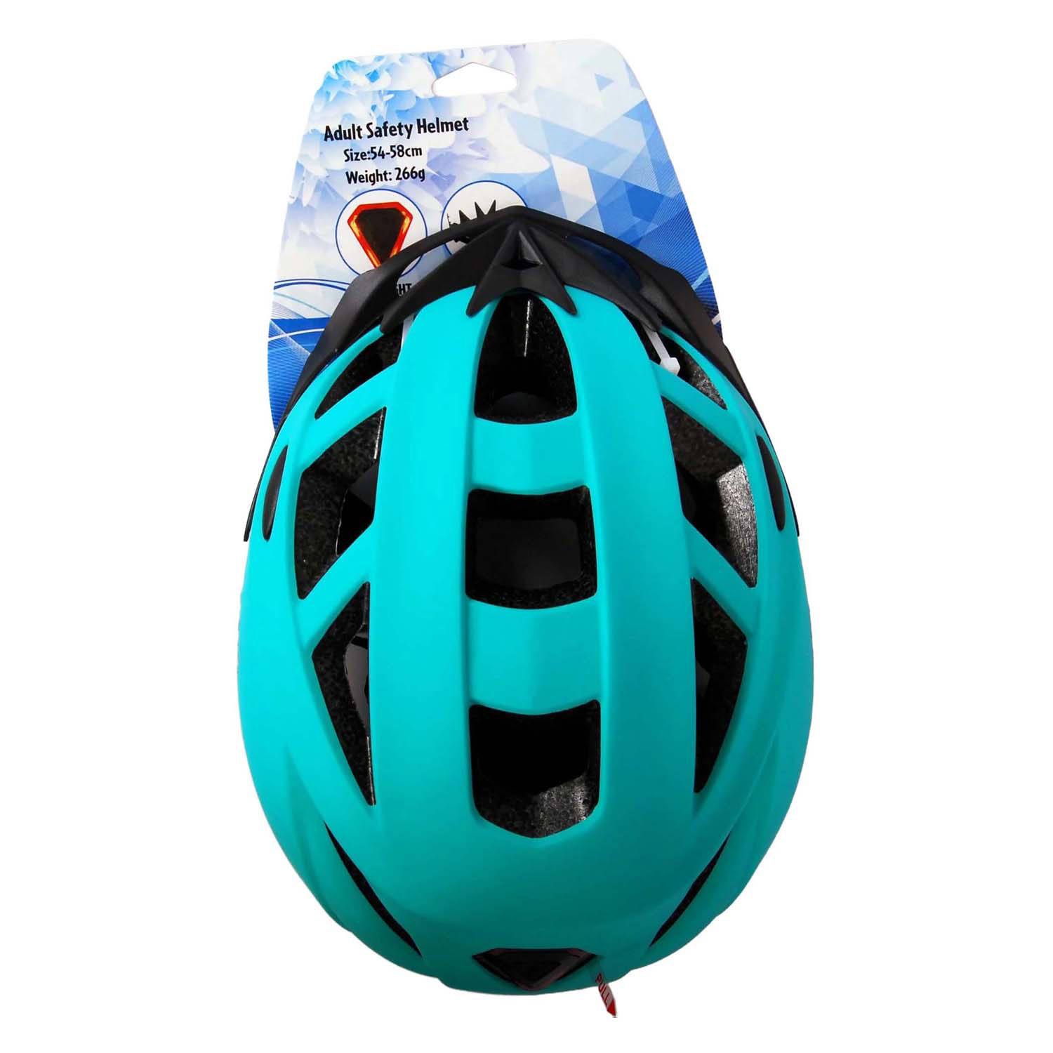 Casque de vélo adulte vert mat avec LED 54-58 cm