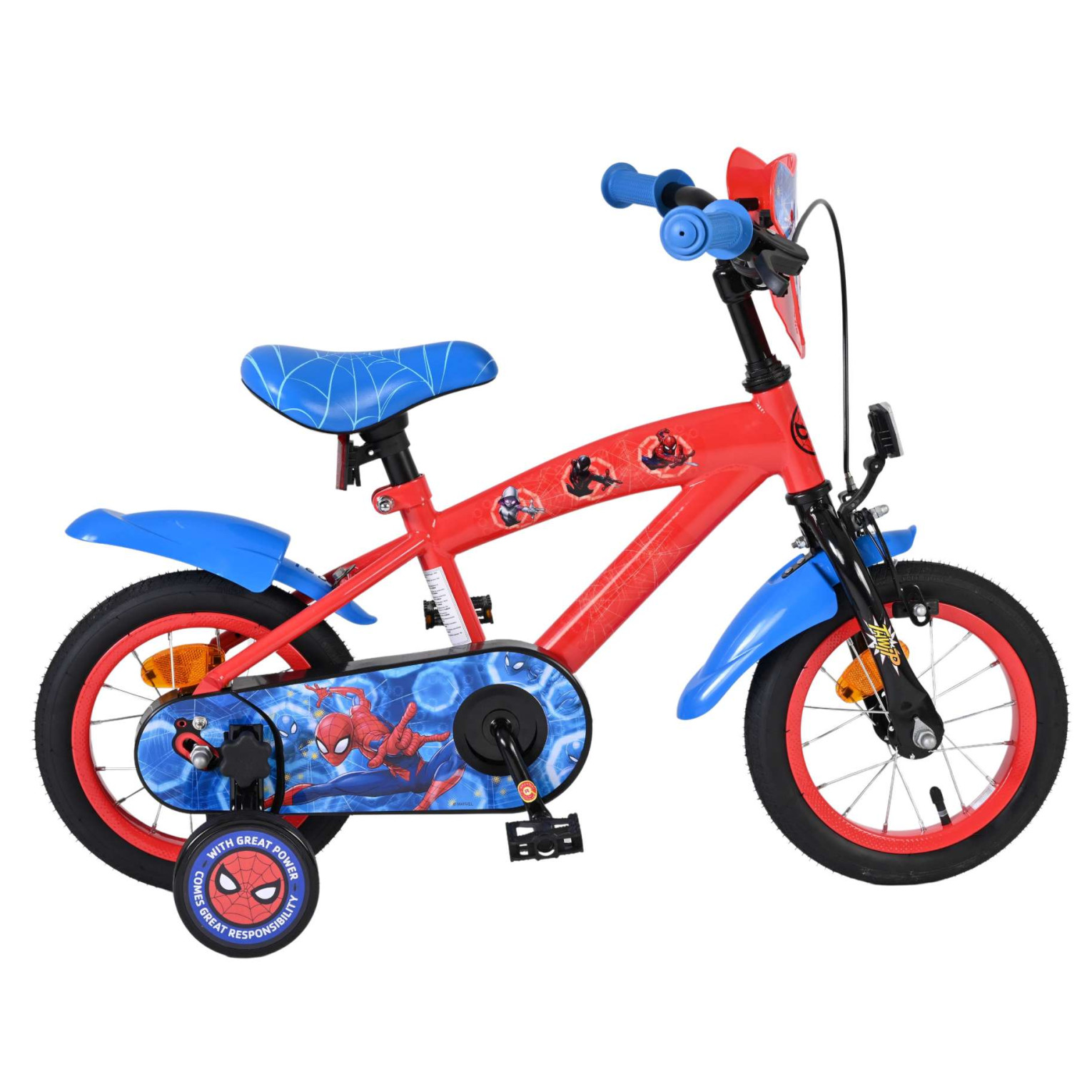 Spider-Man Fiets - 12 inch - Blauw/Rood
