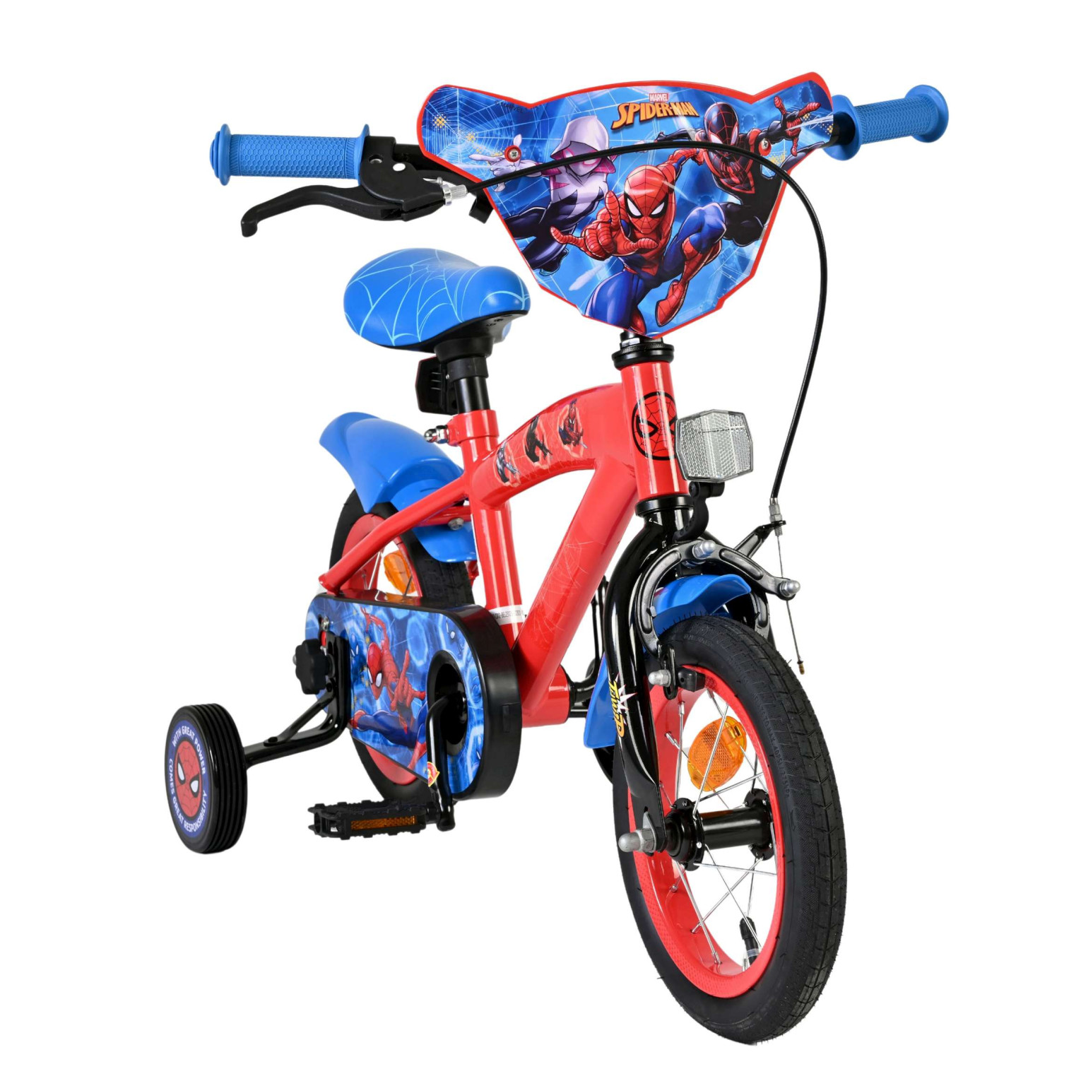 Spider-Man Fiets - 12 inch - Blauw/Rood