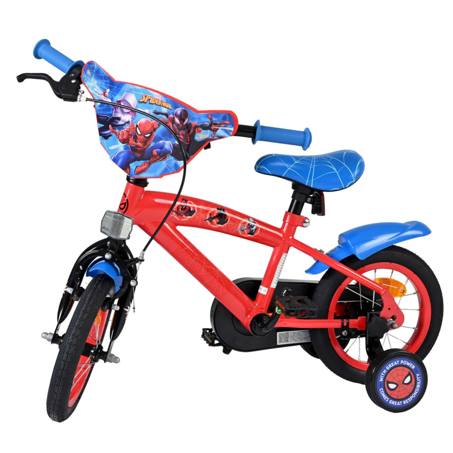 Spider-Man Fiets - 12 inch - Blauw/Rood