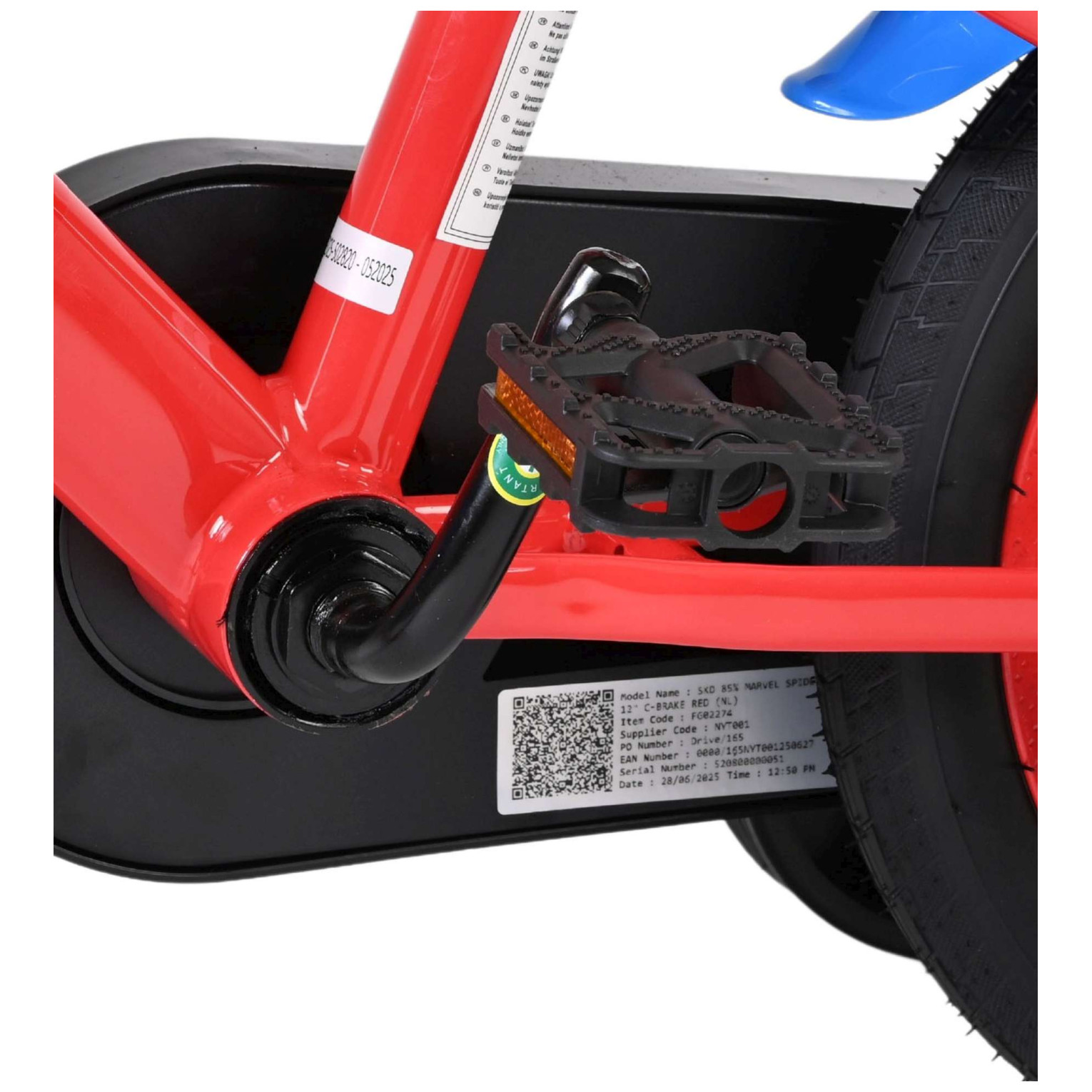 Spider-Man Fiets - 12 inch - Blauw/Rood