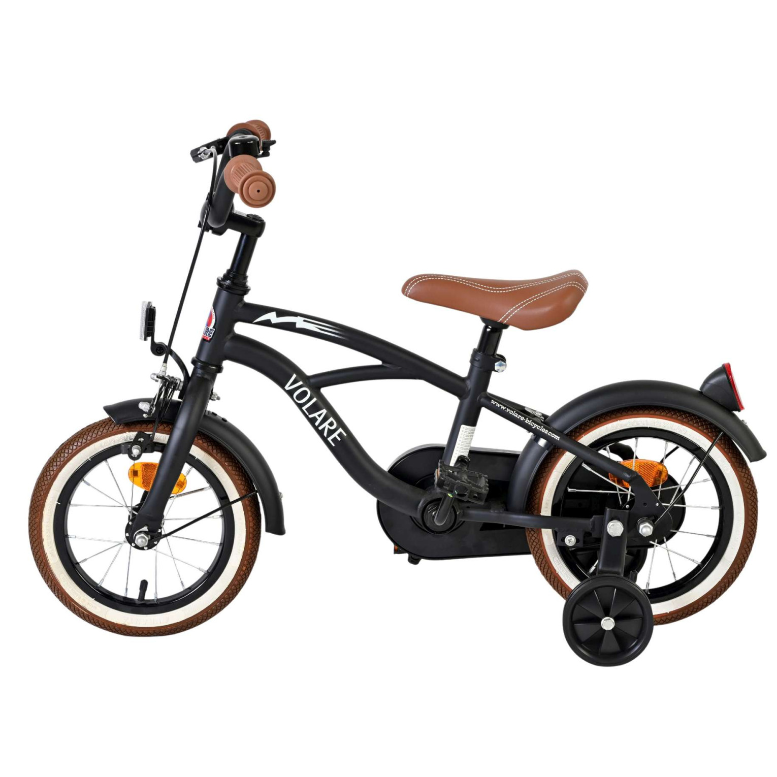Volare Black Cruiser Fiets - 12 inch - Zwart