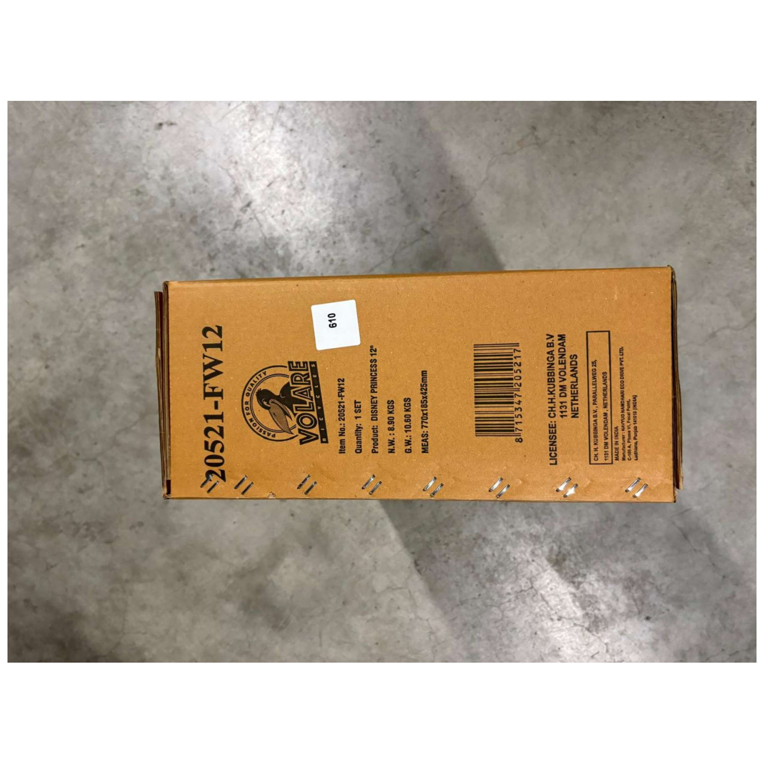 Disney Princess Fiets - 12 inch - Roze - Twee Handremmen