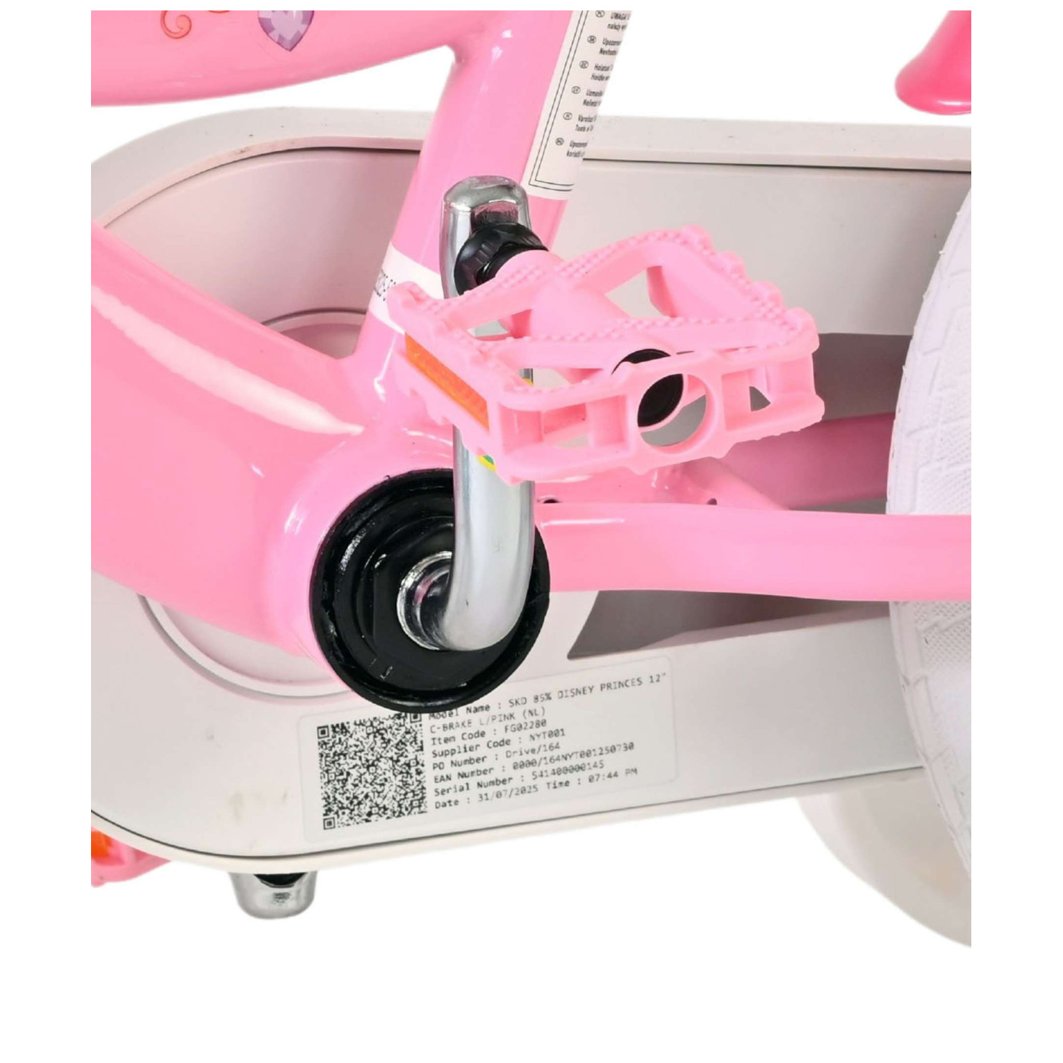 Disney Princess Fiets - 12 inch - Roze