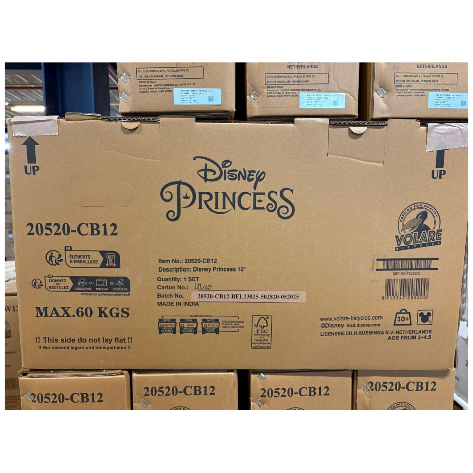 Disney Princess Fiets - 12 inch - Roze