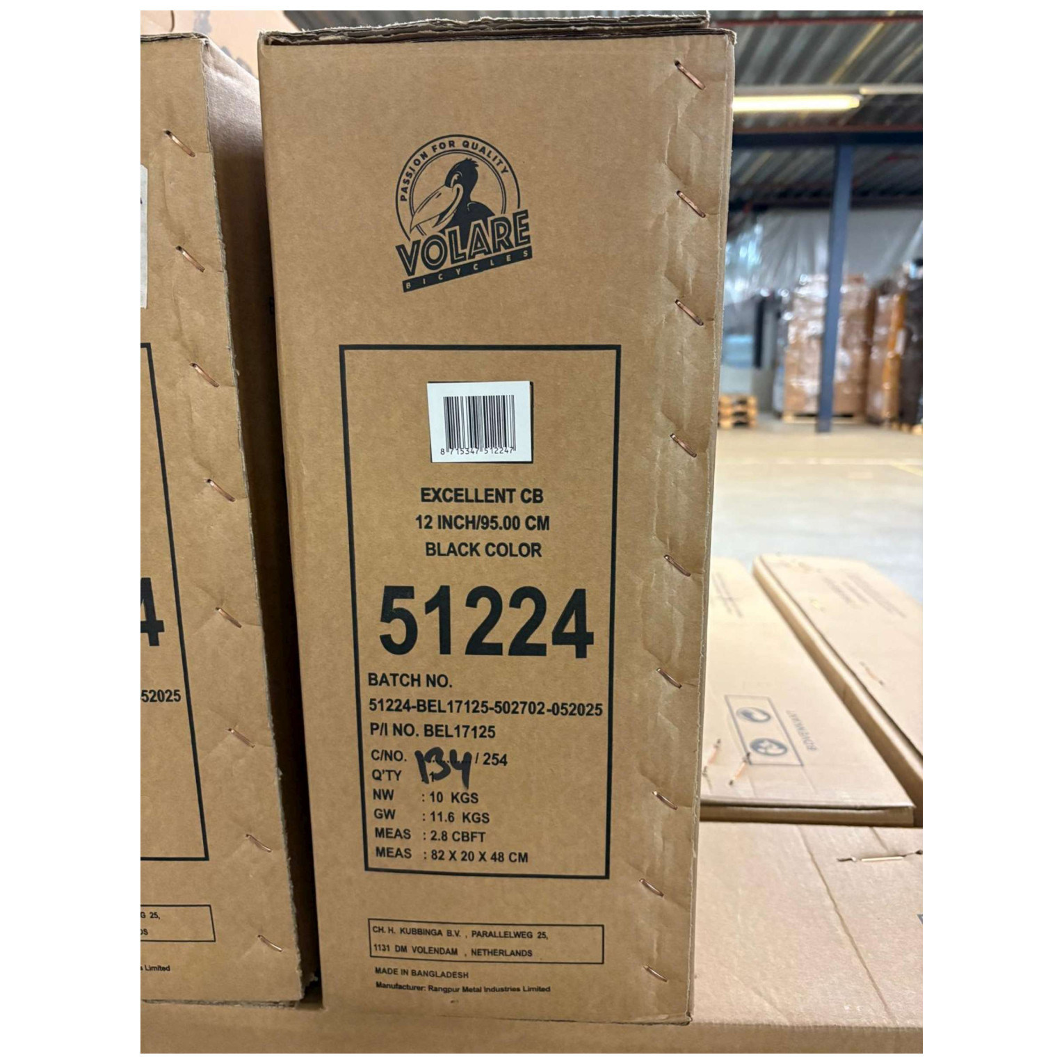 Volare Excellent Fiets - 12 inch - Zwart