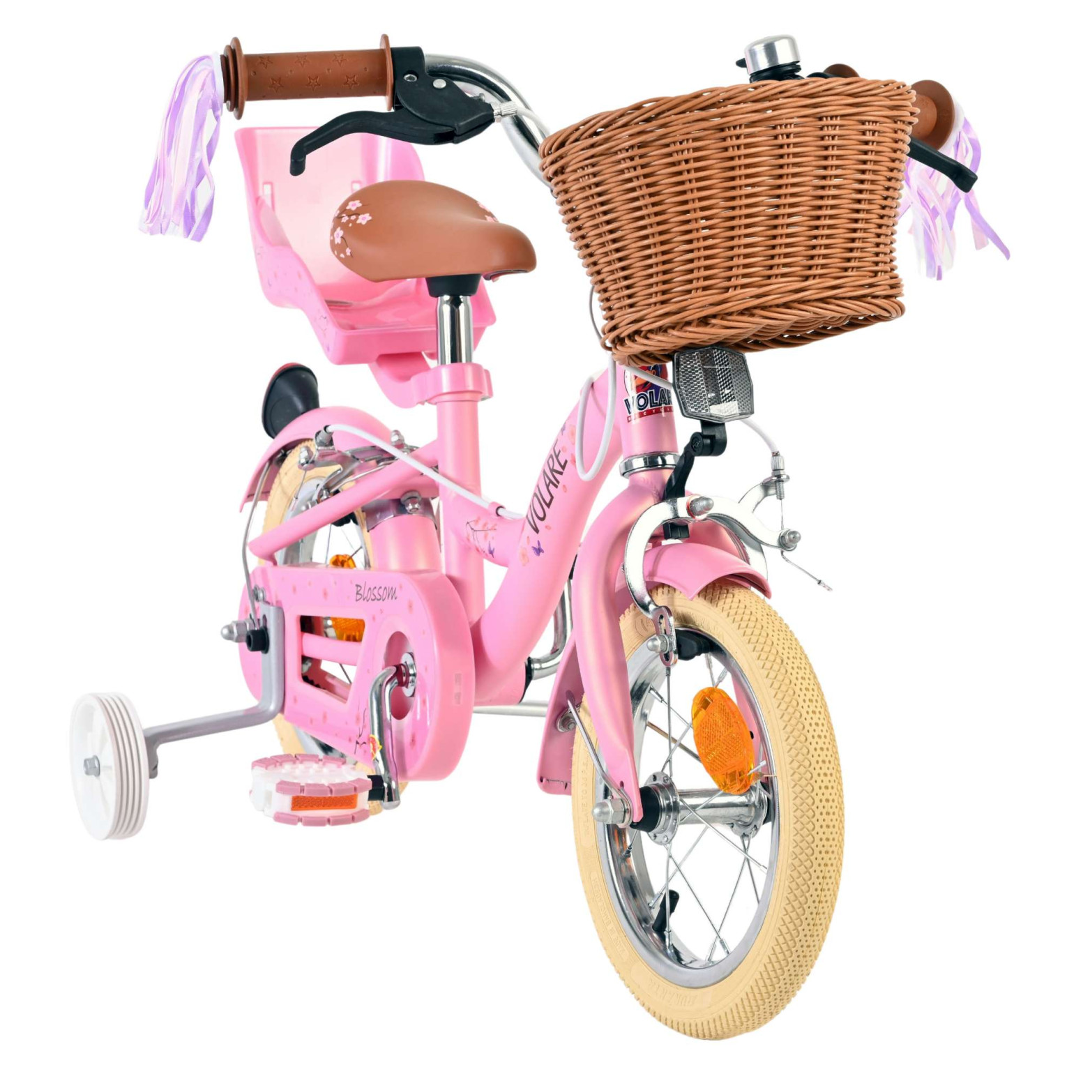 Volare Blossom Fiets - 12 inch - Roze - Twee handremmen